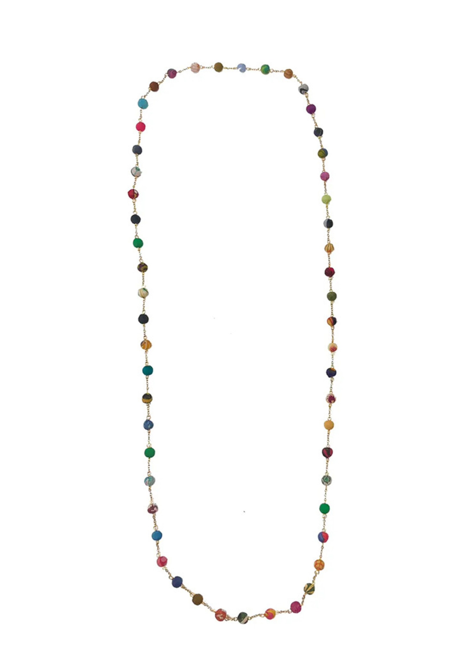 WorldFinds Long Dotted Kantha Necklace