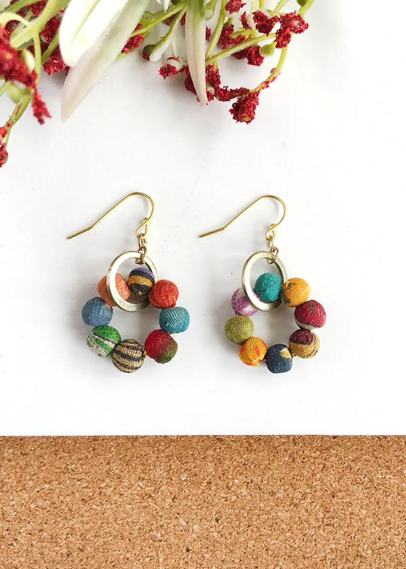 WorldFinds Kantha Orbital Earrings