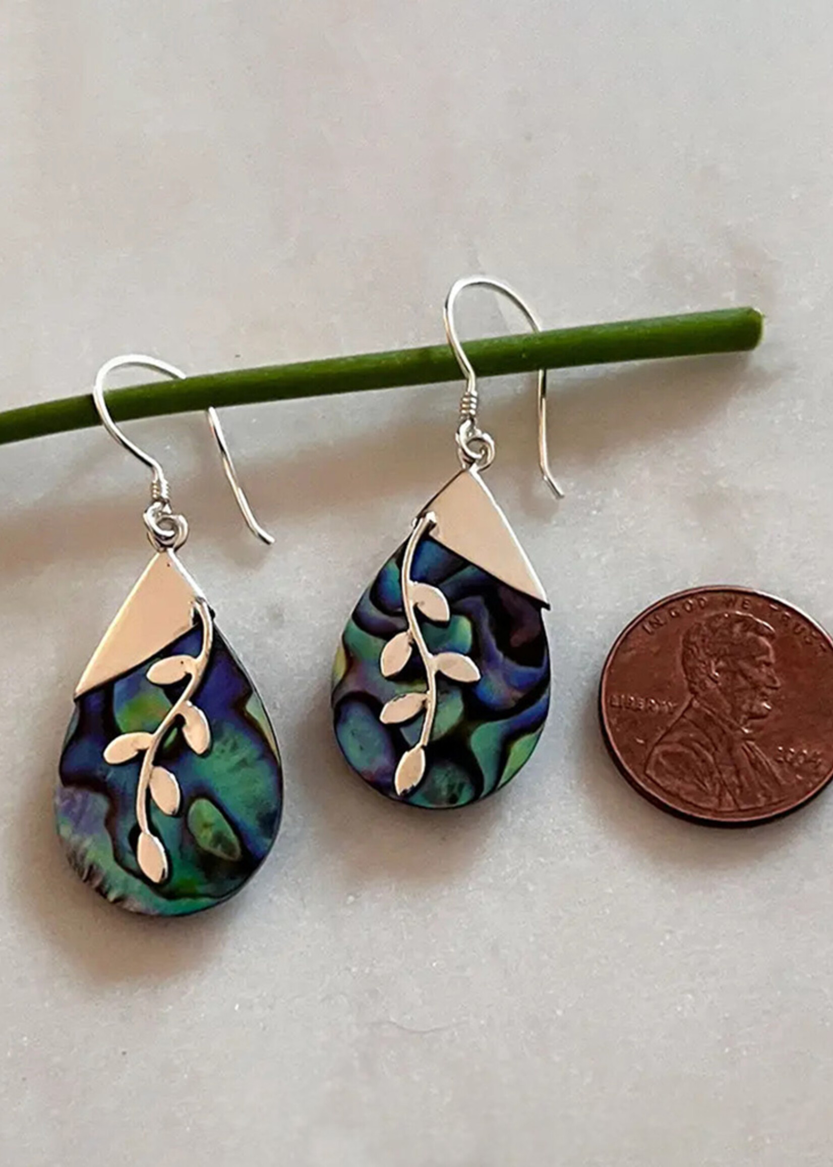 Women's Peace Collection Abalone Leaf Earrings