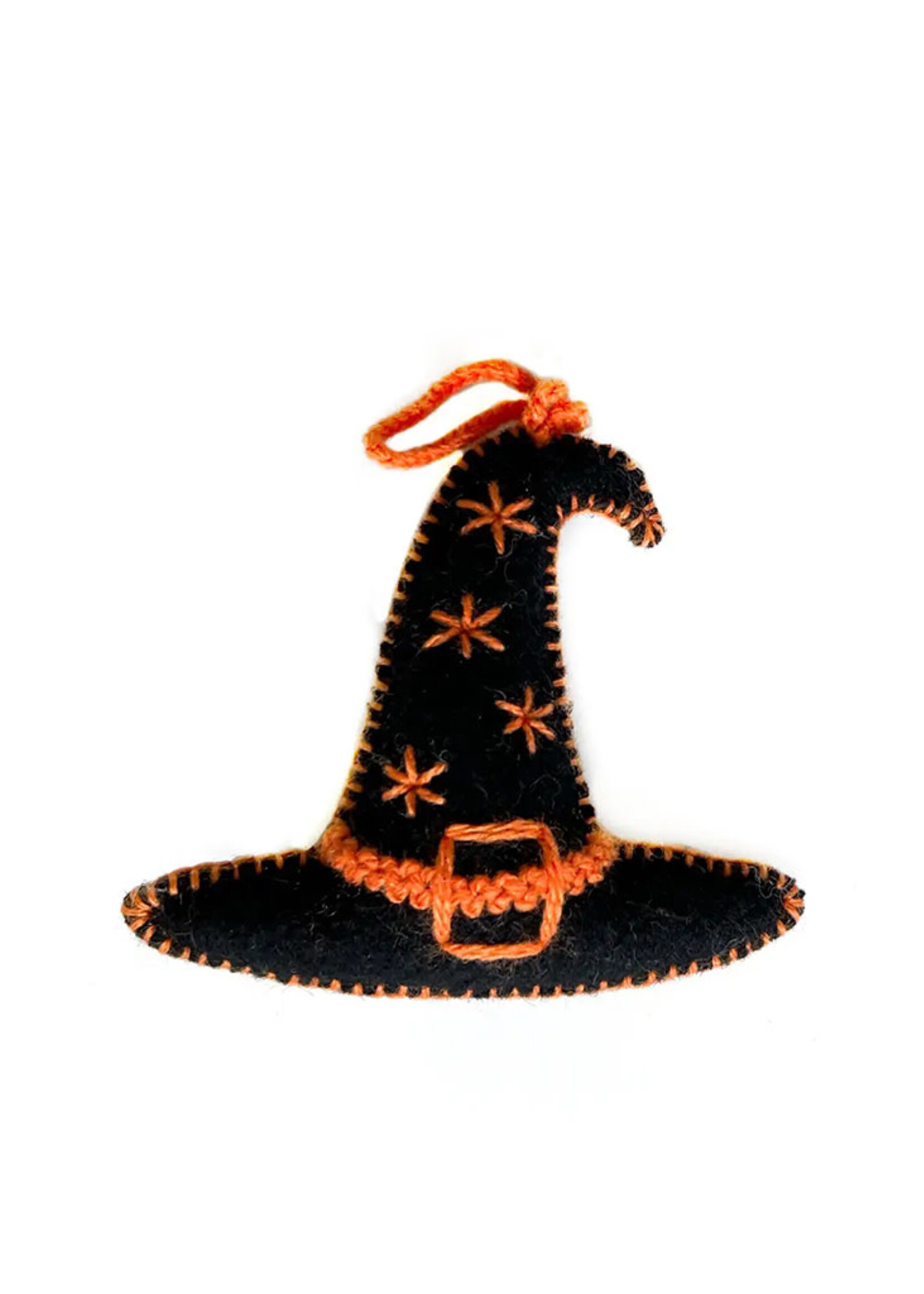 Ornaments 4 Orphans FINAL SALE - Halloween Witch Hat Felt Ornament