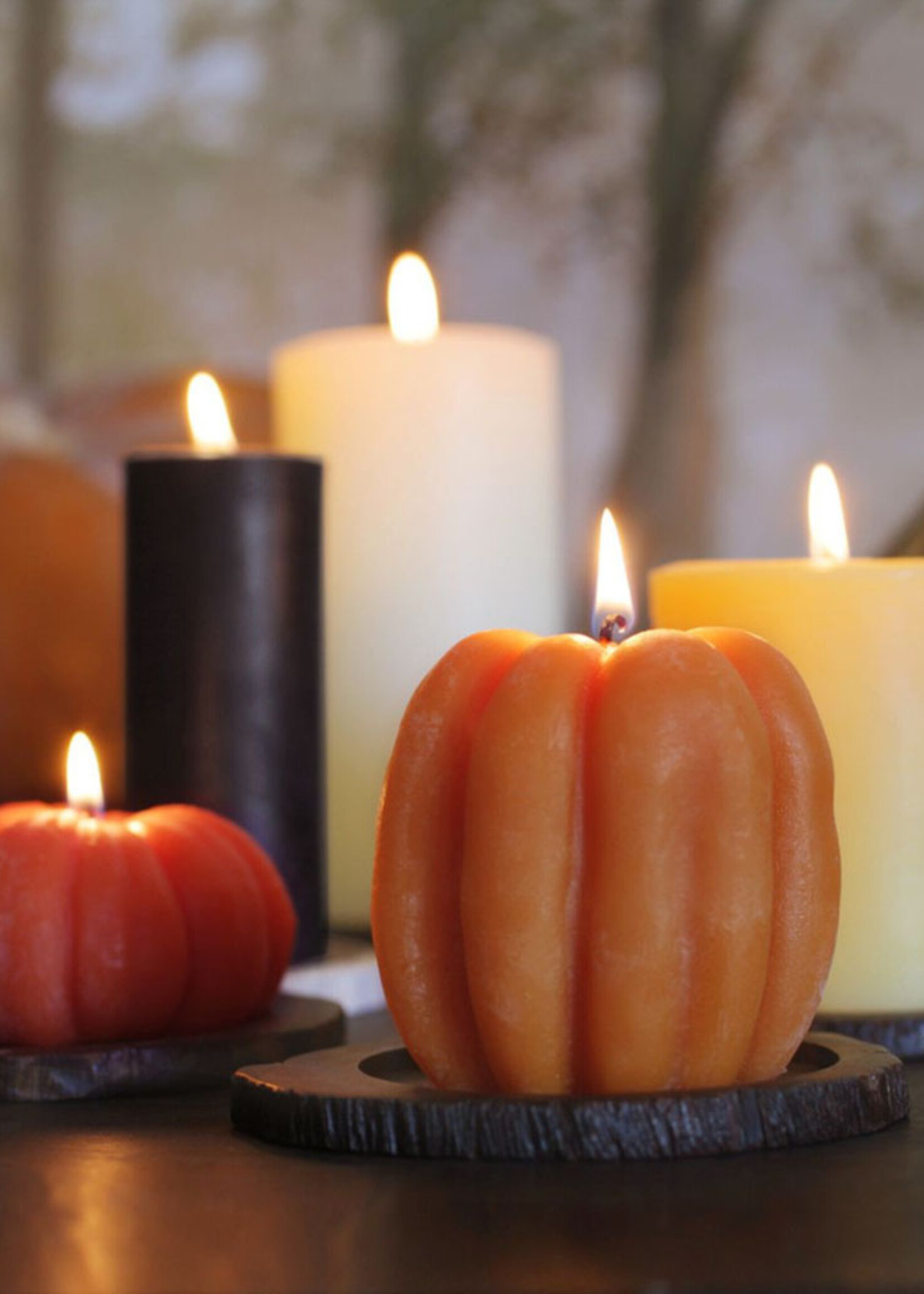 Small Beeswax Pumpkin Candle