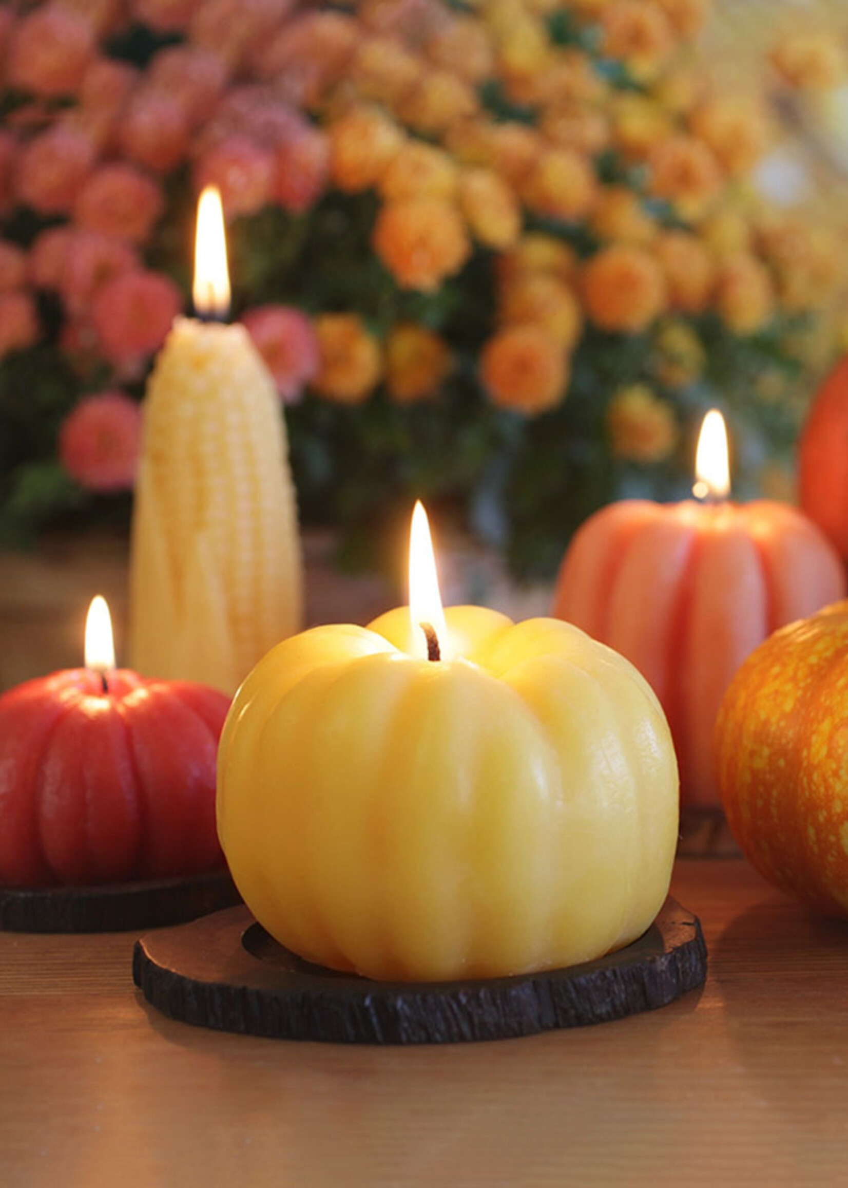 Small Beeswax Pumpkin Candle