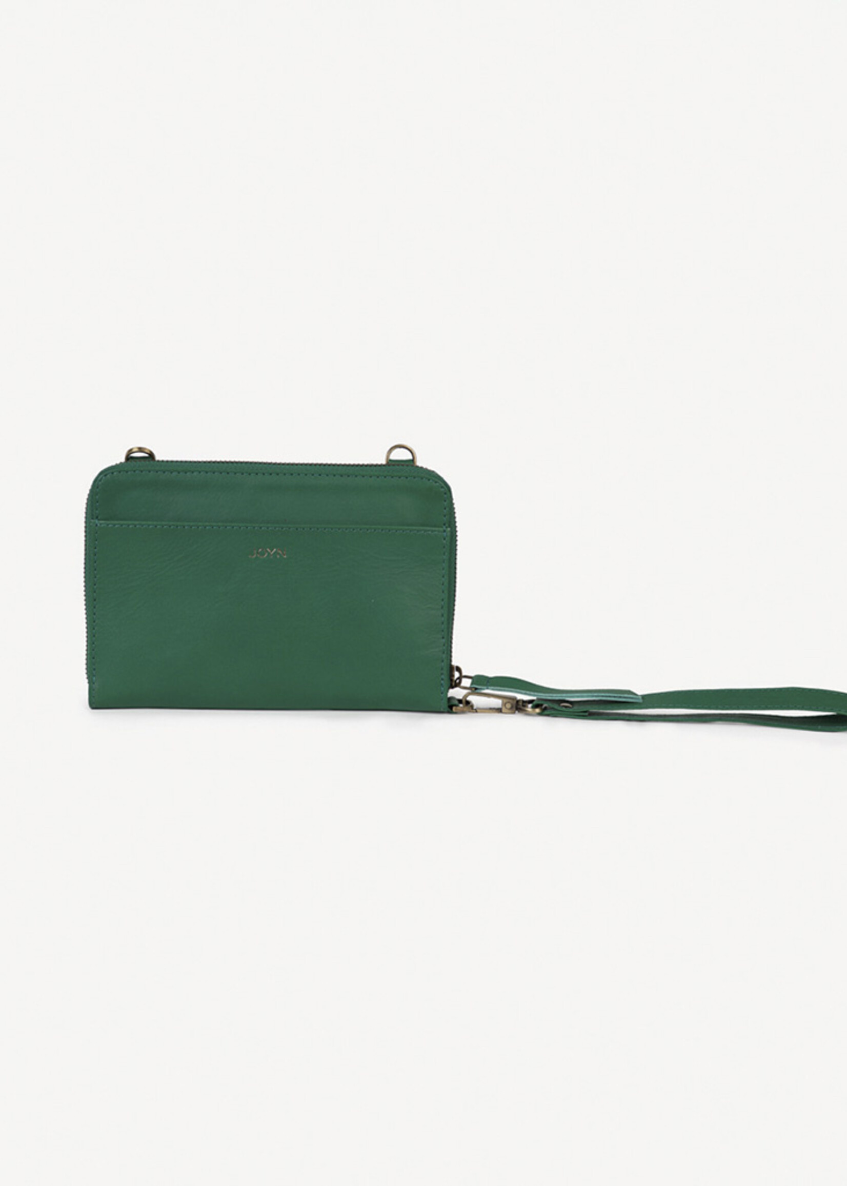 Joyn Kelly Green Leather Crossbody Wallet