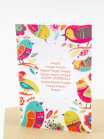 Growing Paper Birthday Birds Growing Paper Card