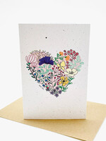 Growing Paper Flower Heart Growing Paper Card