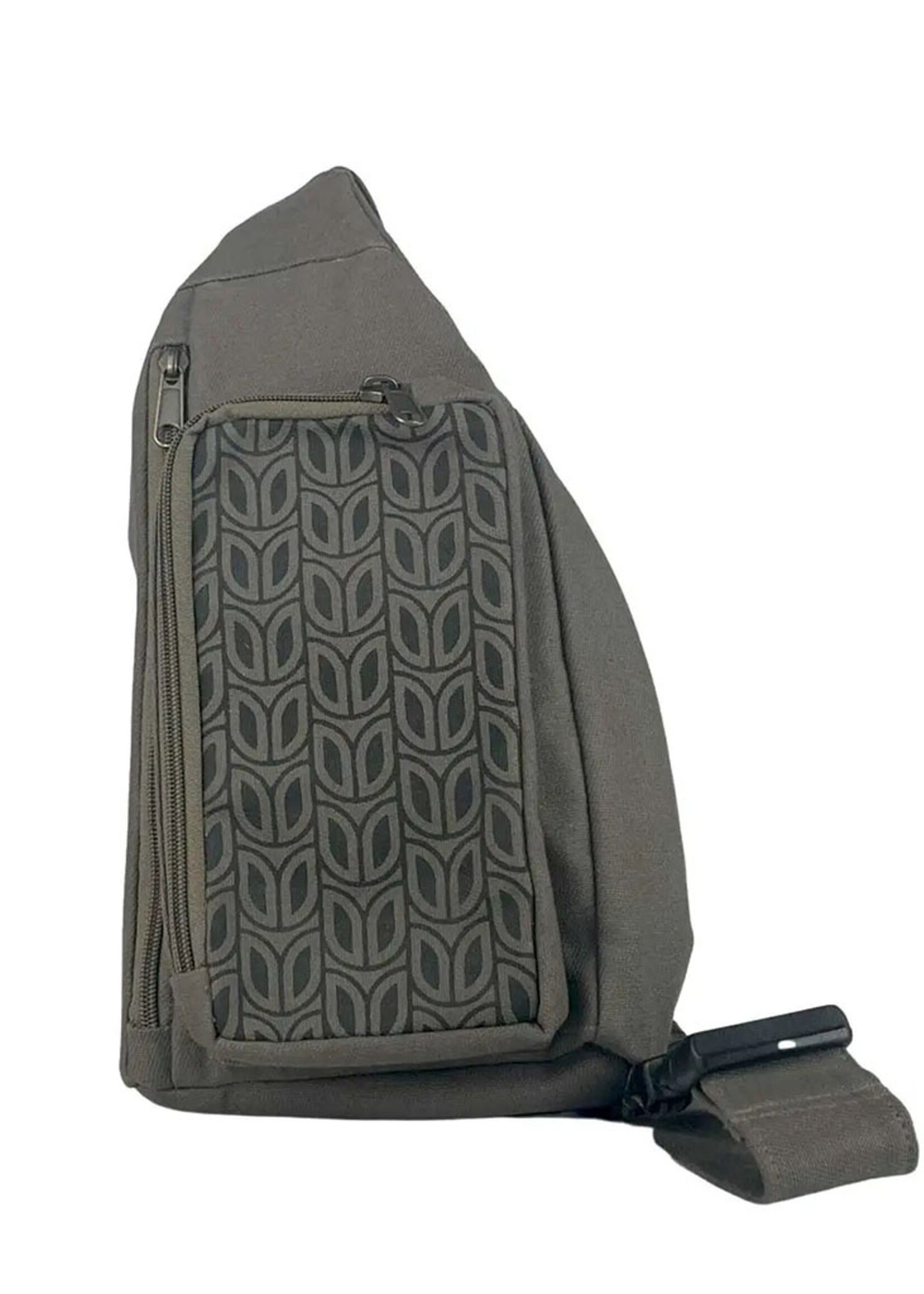 Versatile Crossbody Canvas Sling Bag Unisex Charcoal Backpack