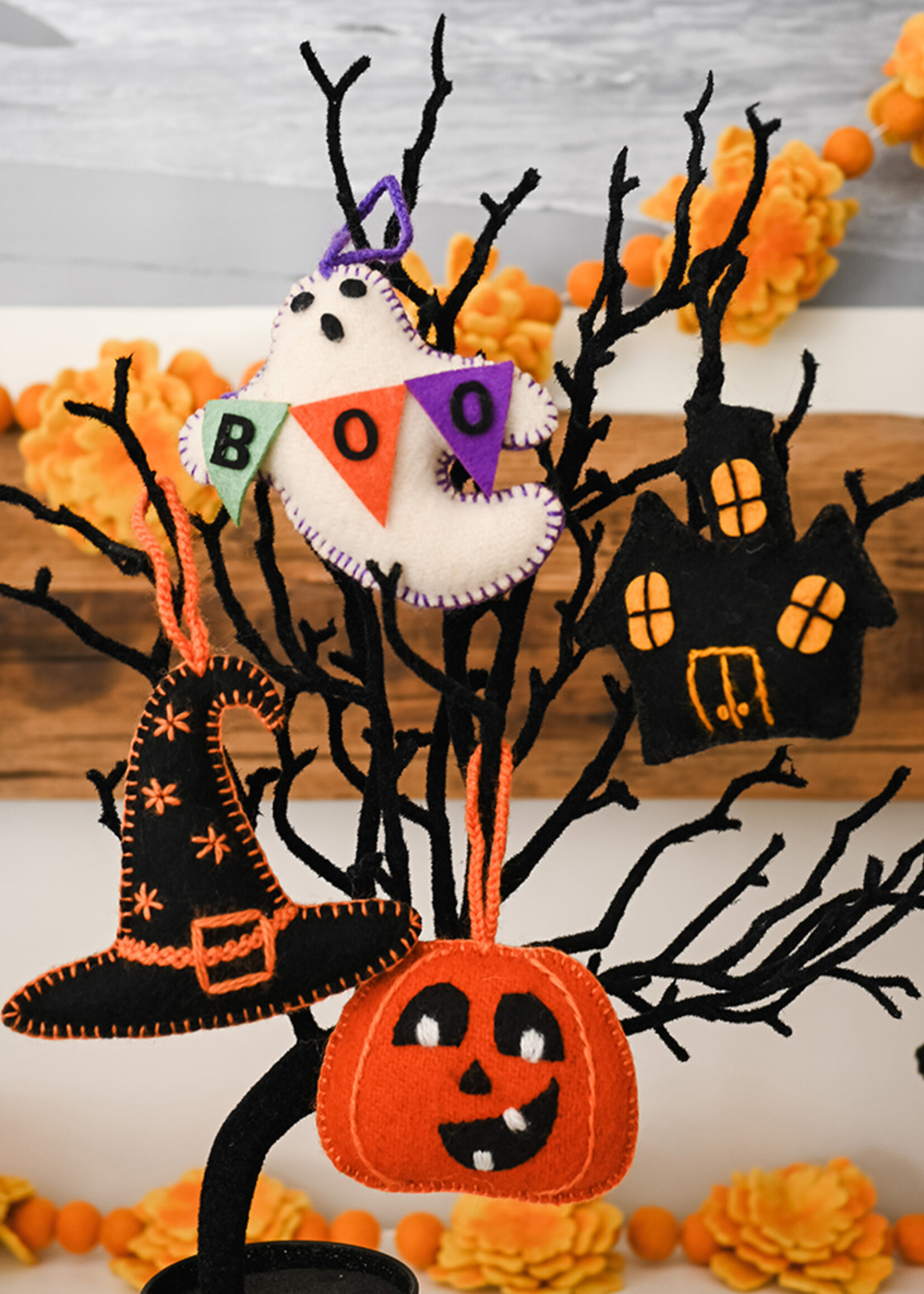 Ornaments 4 Orphans FINAL SALE - Goofy Jack-O-Lantern Felt Ornament