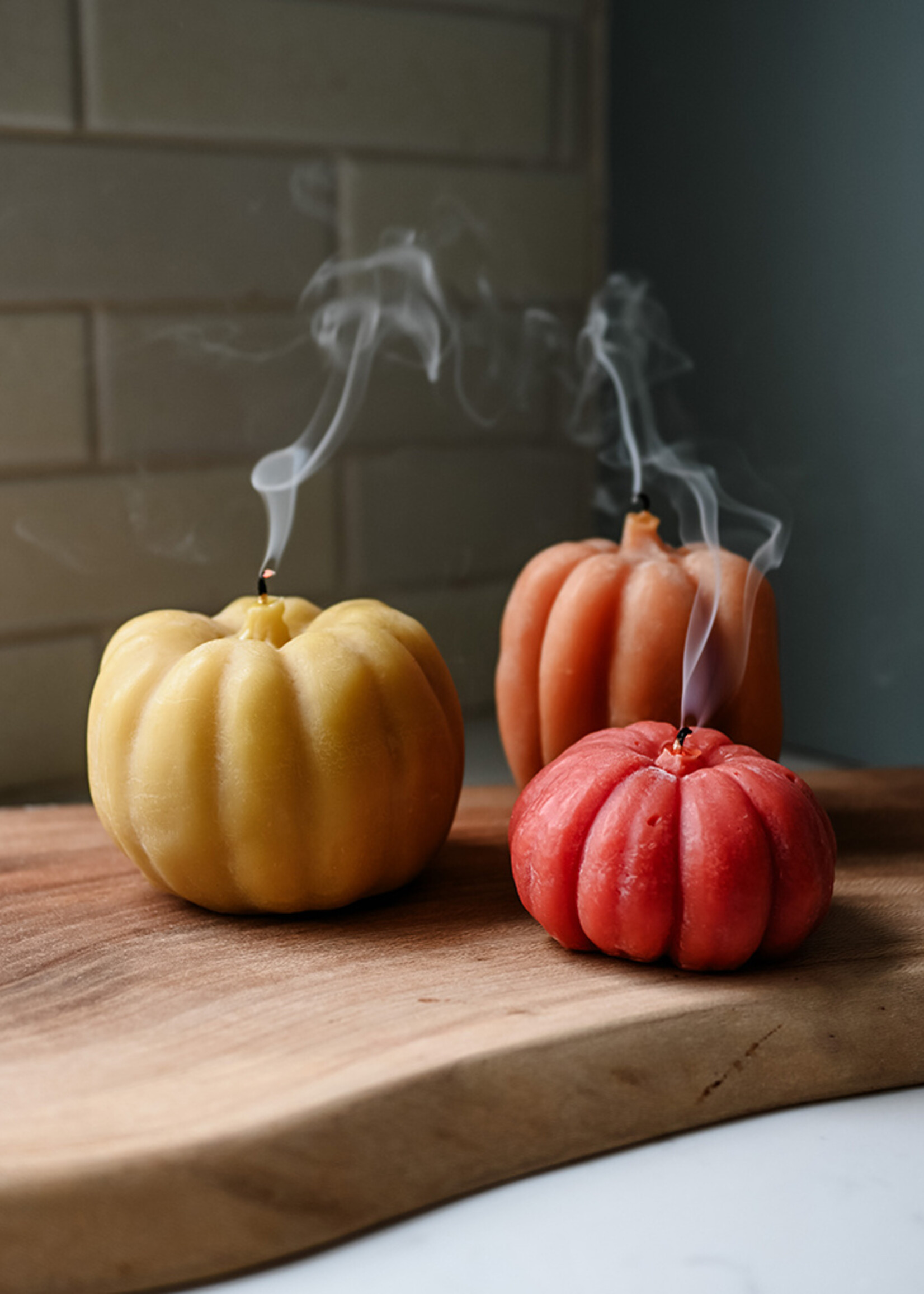 Small Beeswax Pumpkin Candle