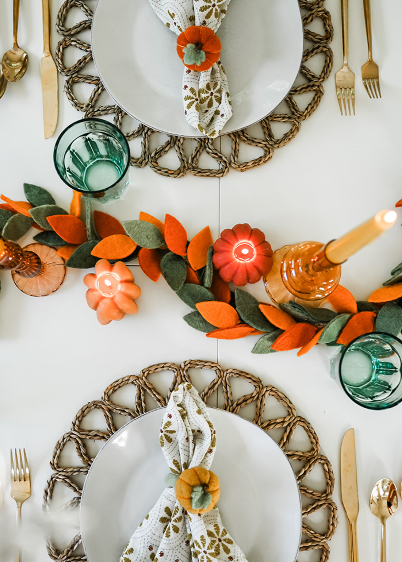 Small Beeswax Pumpkin Candle