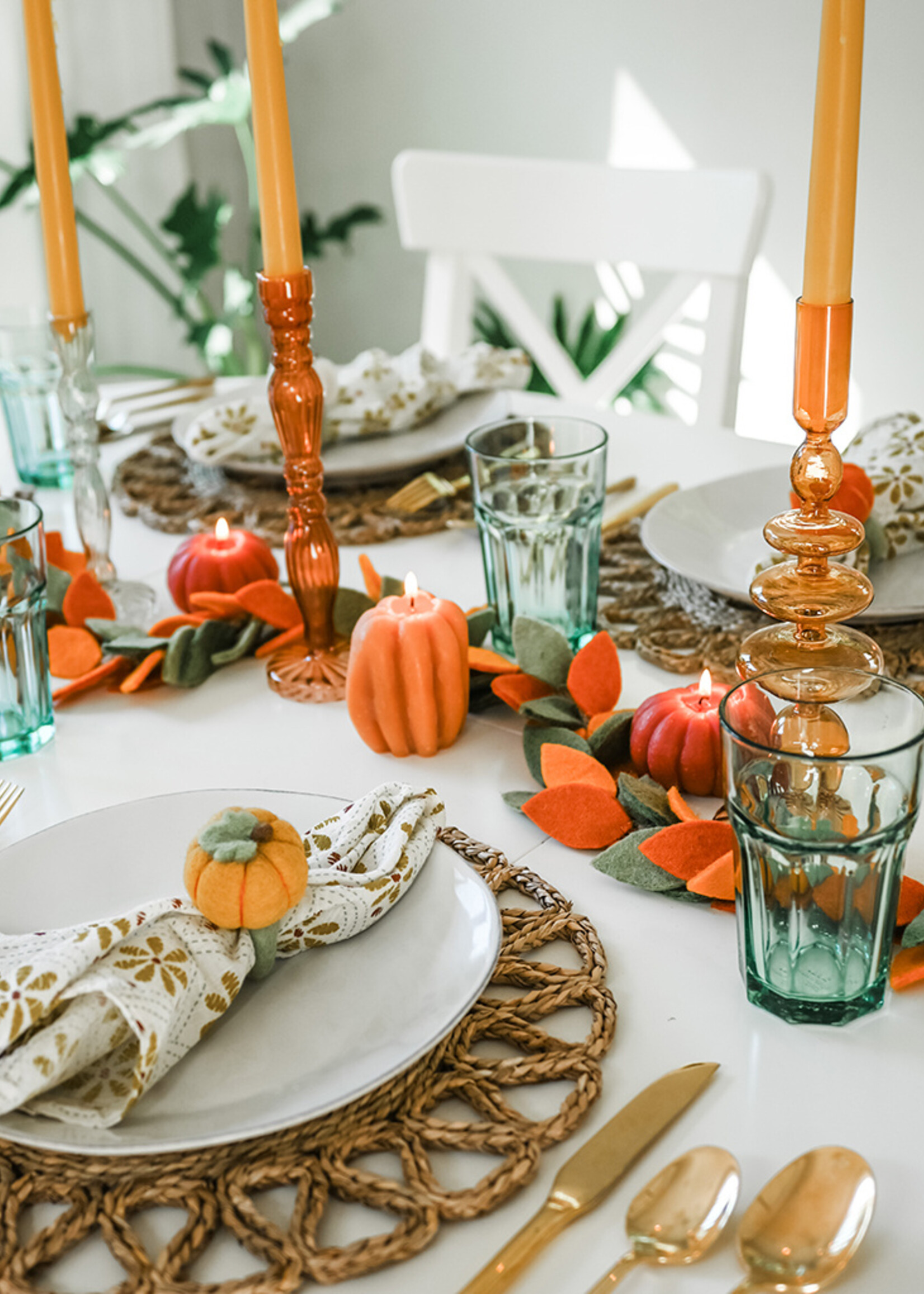 Small Beeswax Pumpkin Candle