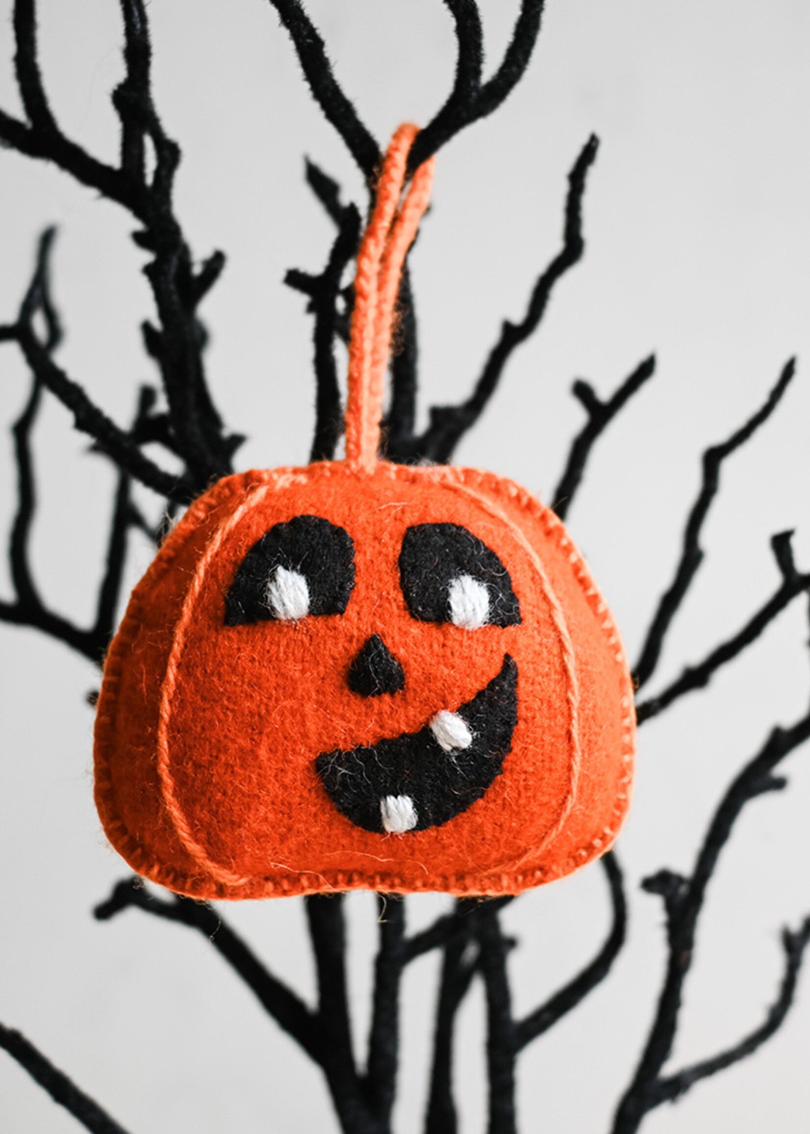 Ornaments 4 Orphans FINAL SALE - Goofy Jack-O-Lantern Felt Ornament