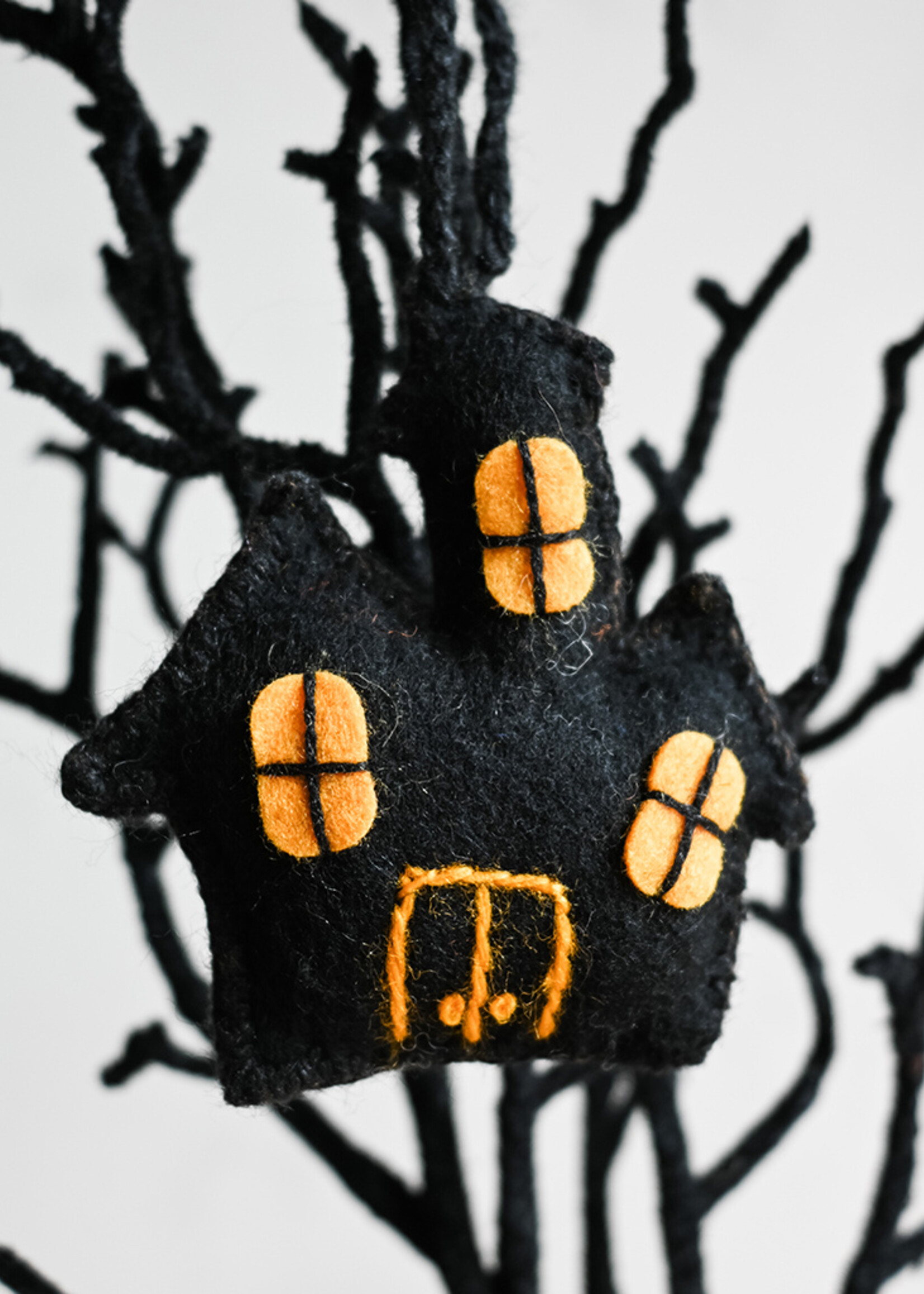 Ornaments 4 Orphans FINAL SALE - Halloween Haunted House Felt Ornament