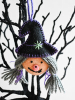 Ornaments 4 Orphans FINAL SALE - Felt Witch Face Ornament