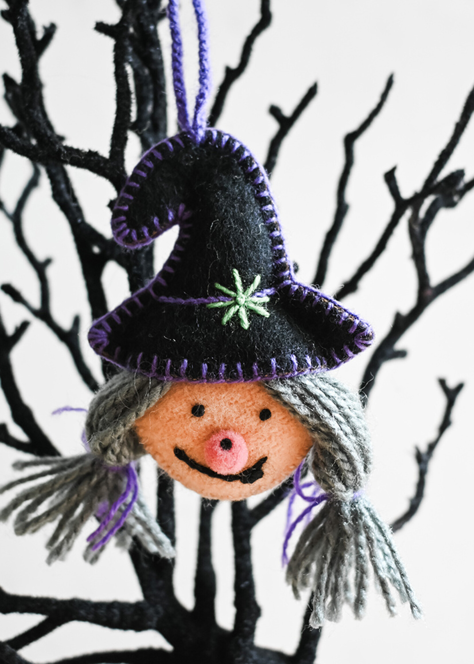Ornaments 4 Orphans FINAL SALE - Felt Witch Face Ornament
