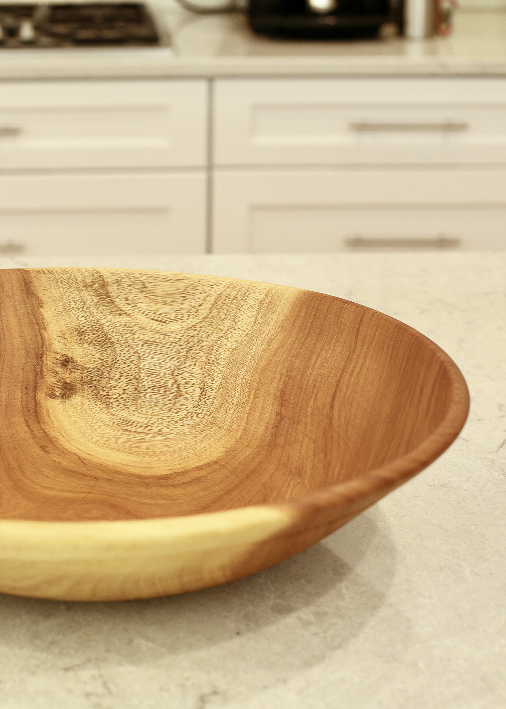 African Modern 17-18in Mahogany Wood Bowl