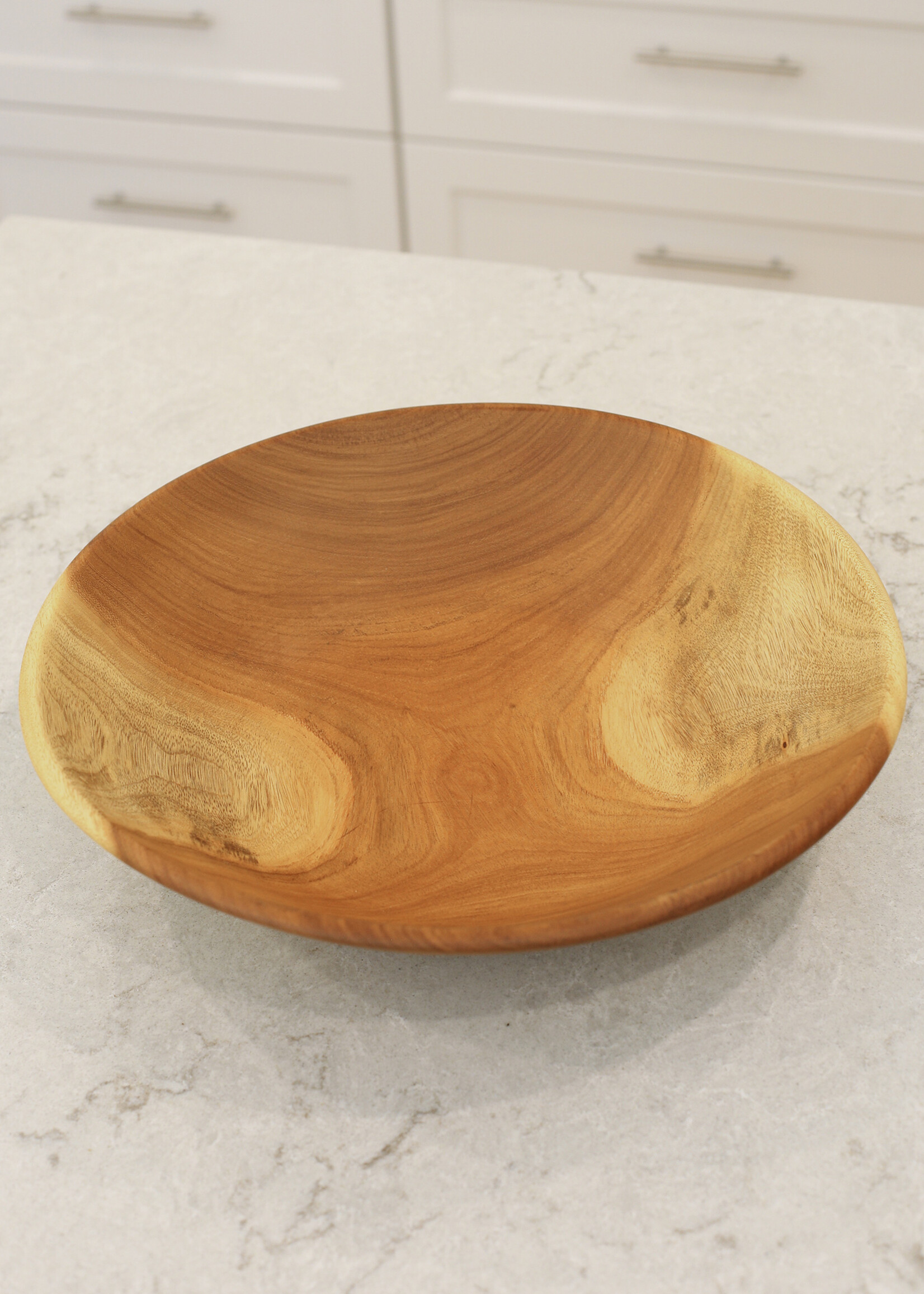 African Modern 17-18in Mahogany Wood Bowl