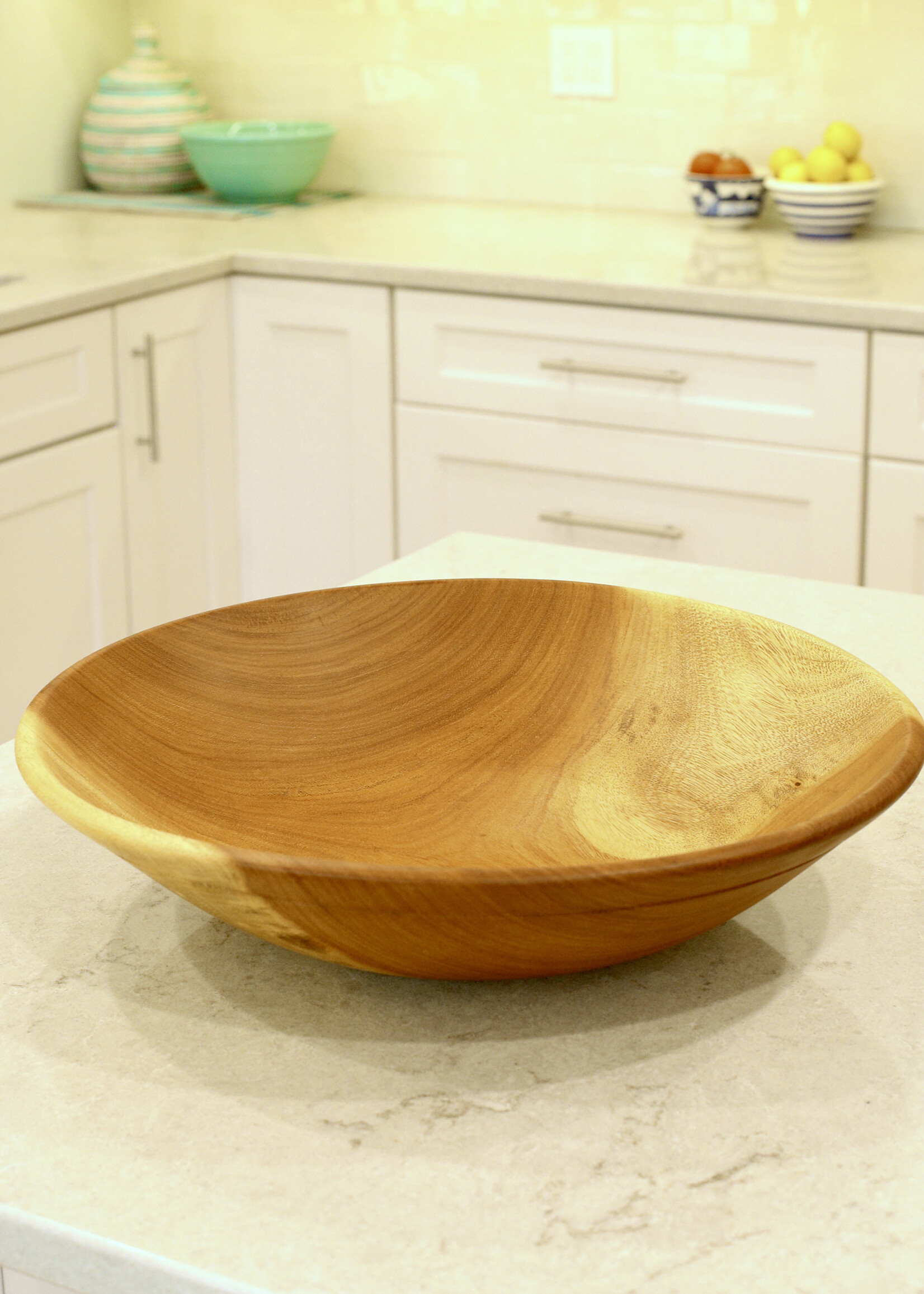 African Modern 17-18in Mahogany Wood Bowl