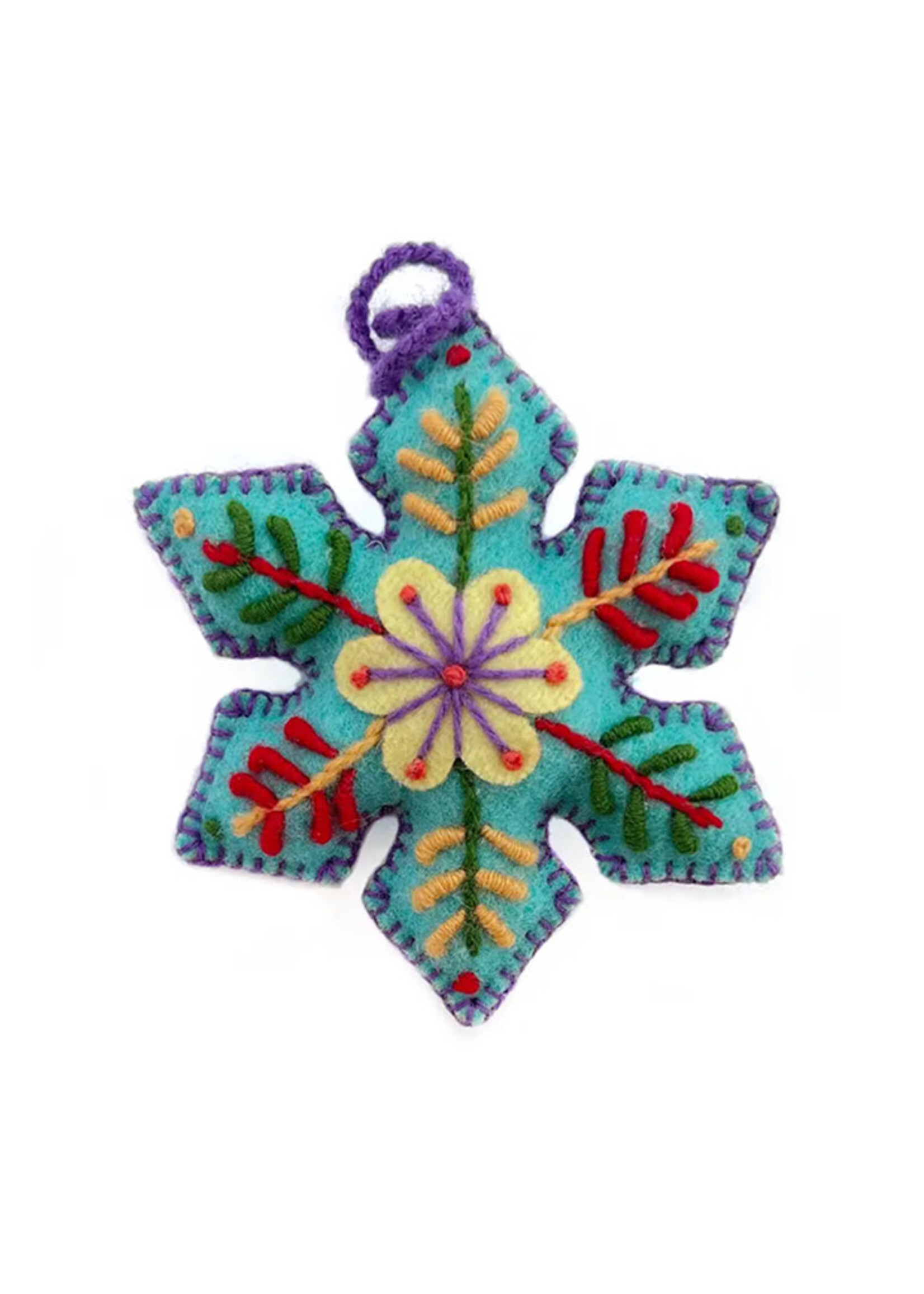 Ornaments 4 Orphans Embroidered Snowflake Ornament - Blue