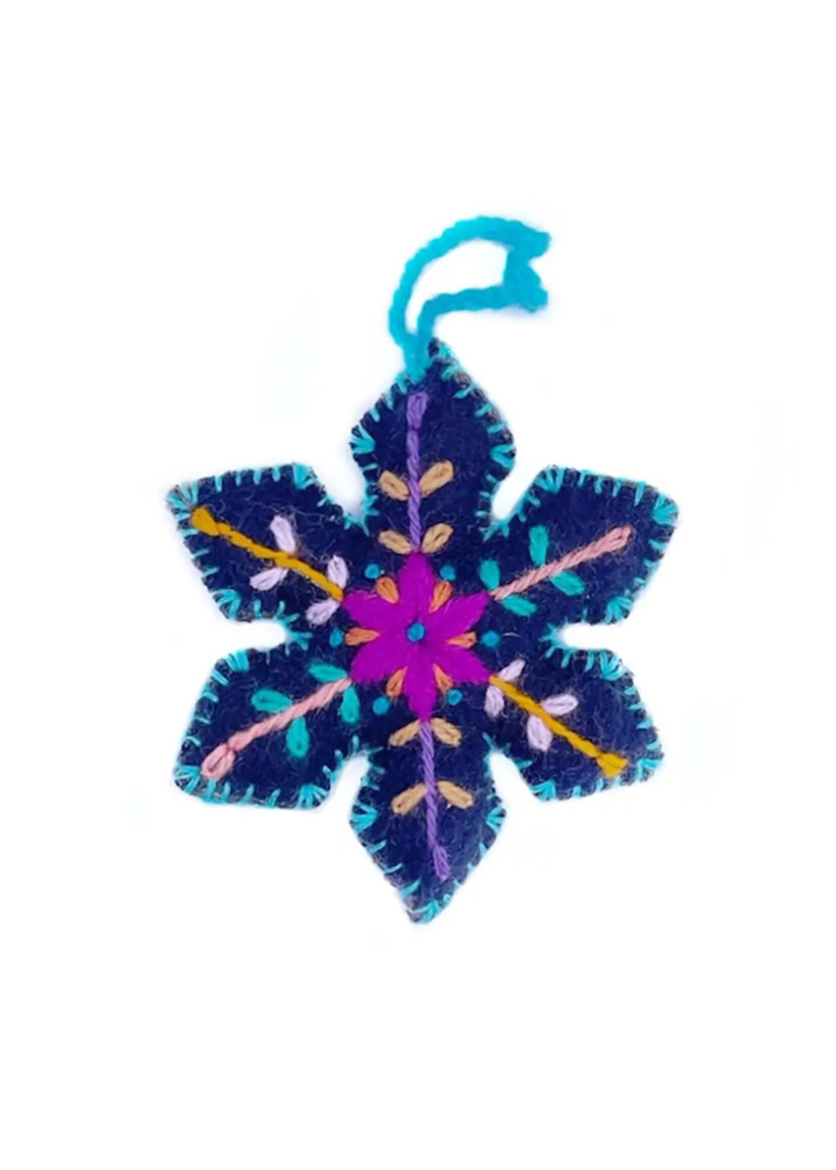 Ornaments 4 Orphans Embroidered Snowflake Ornament - Navy