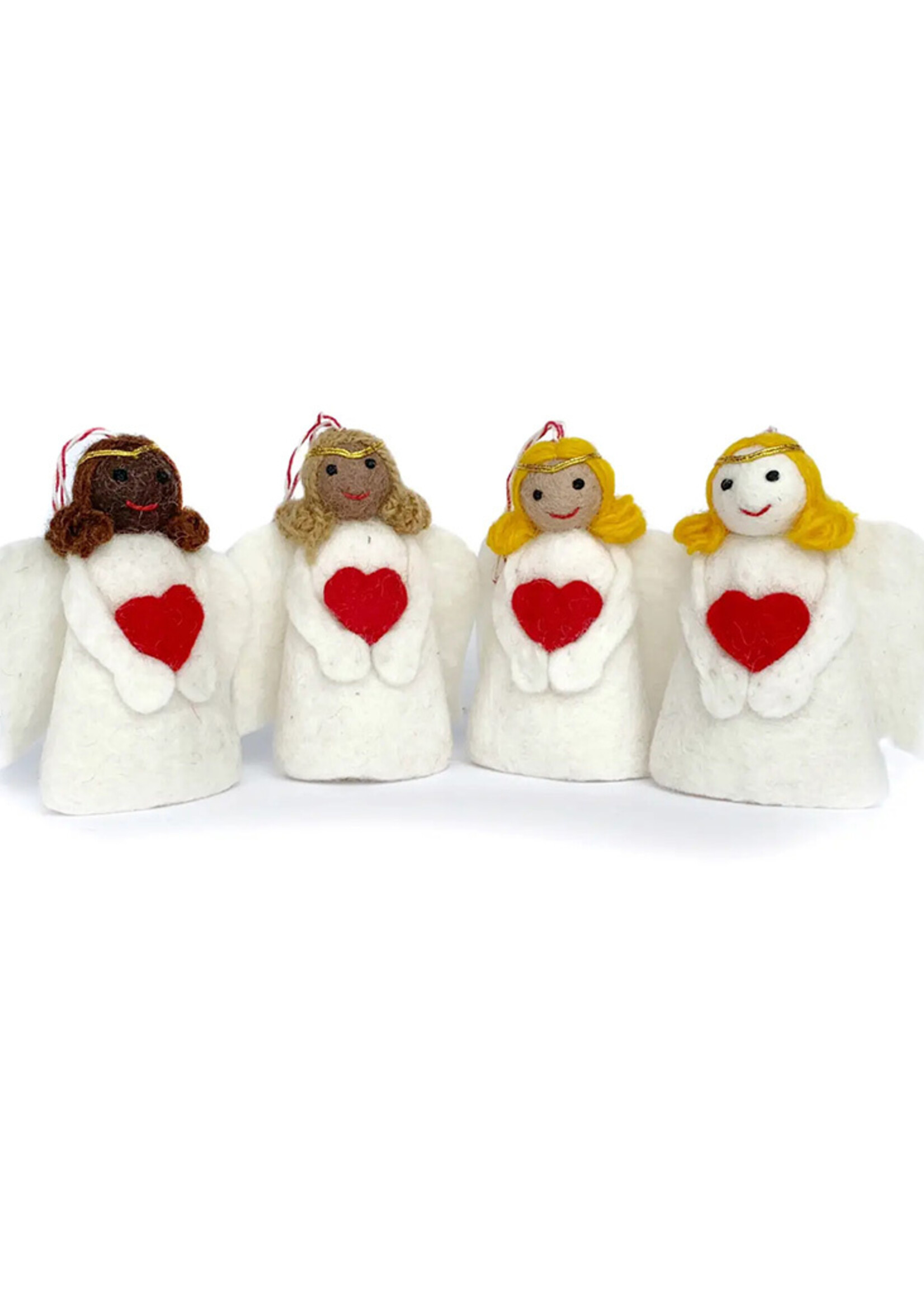 Ornaments 4 Orphans FINAL SALE - Felt Angel Heart Ornament