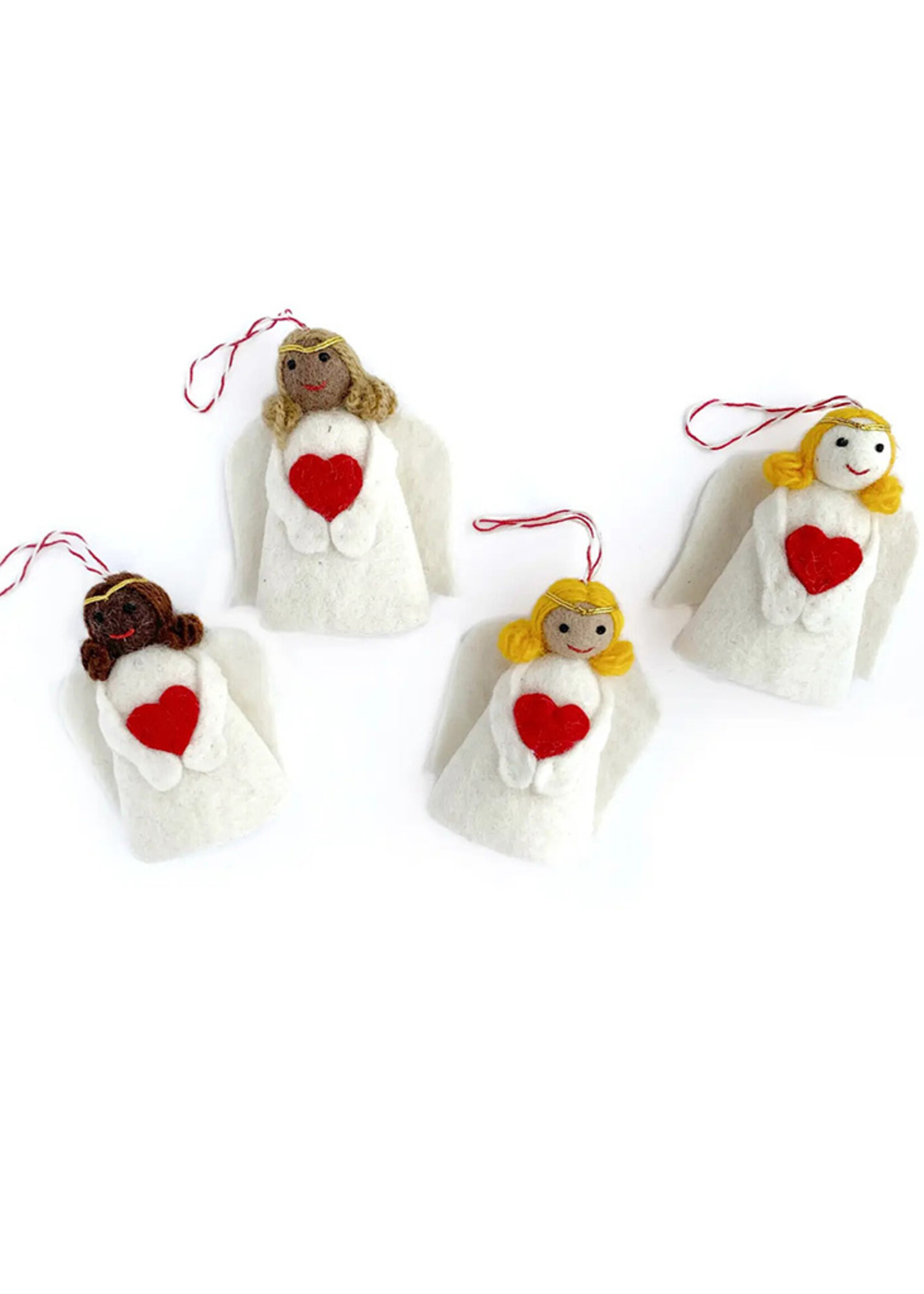 Ornaments 4 Orphans FINAL SALE - Felt Angel Heart Ornament