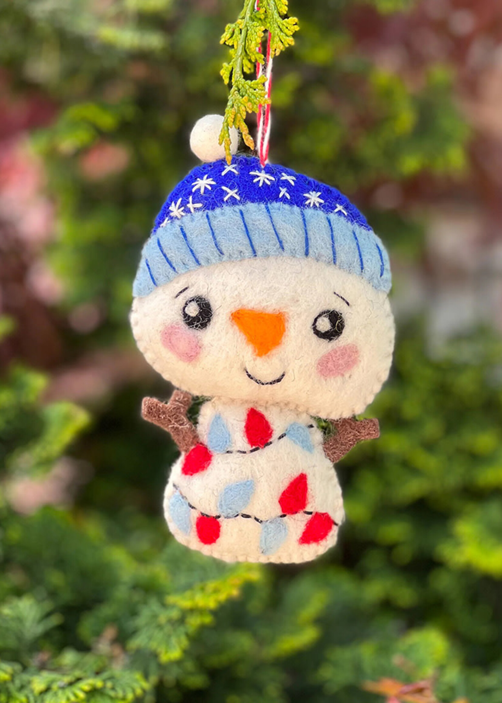 Mr. Ellie Pooh Felt Snowman Ornament