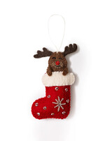 Global Goods Partners Felt Stocking Reindeer Ornament