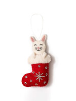 Global Goods Partners FINAL SALE - Felt Stocking Bunny Ornament