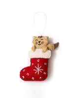 Global Goods Partners Felt Stocking Cat Ornament
