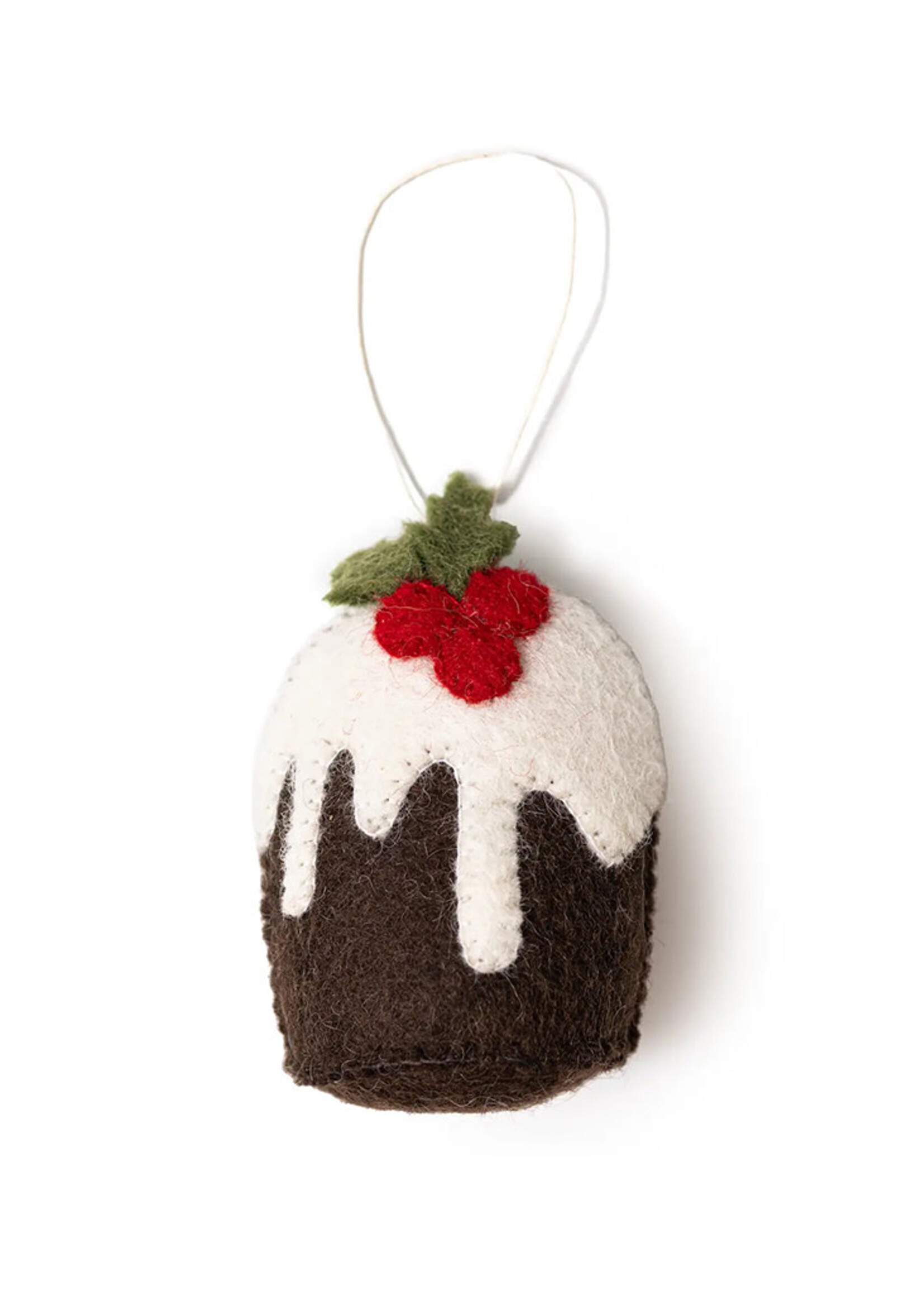Global Goods Partners FINAL SALE - Felt Christmas Pudding Cake Ornament