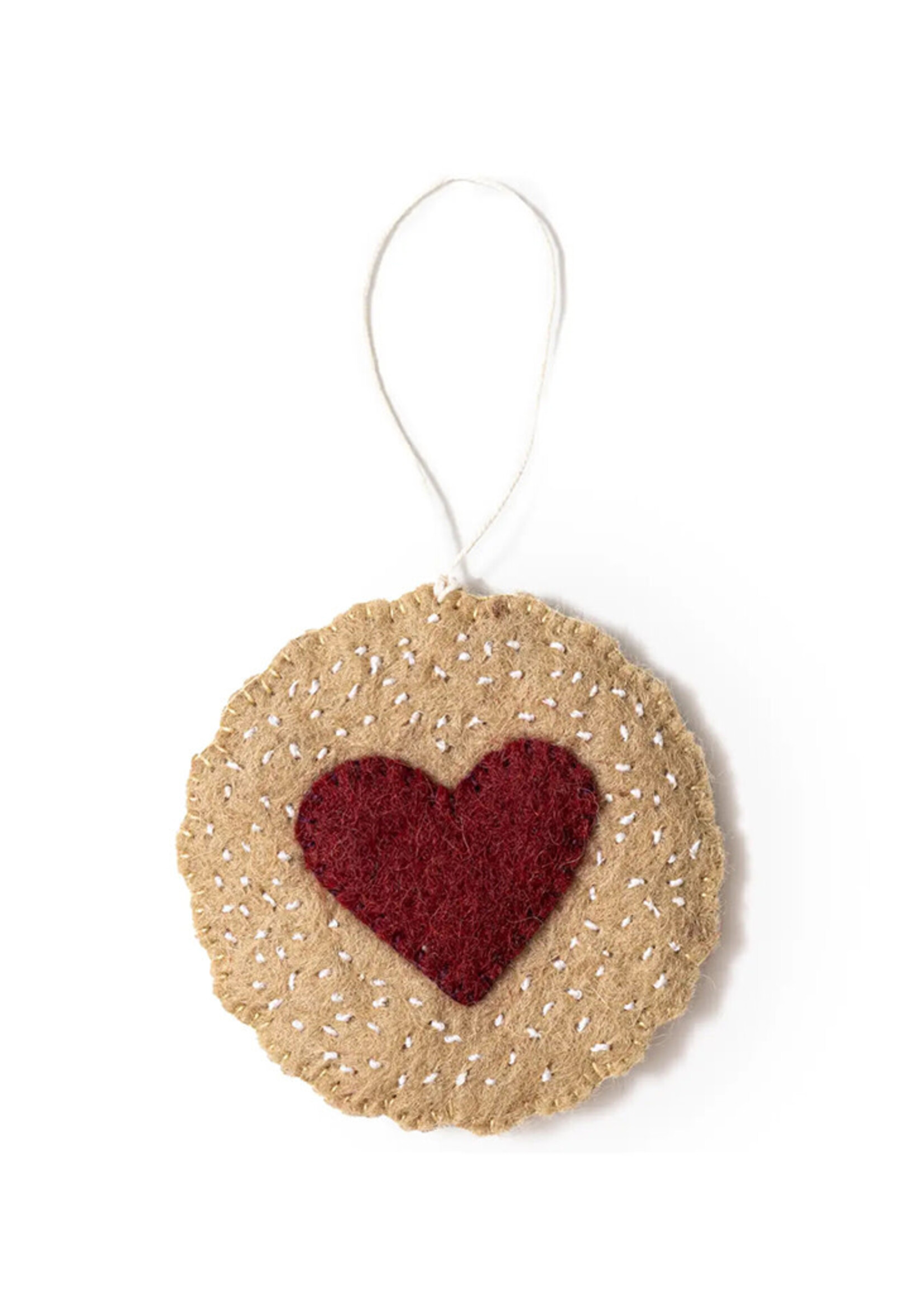 Global Goods Partners Felt Linzer Cookie Ornament