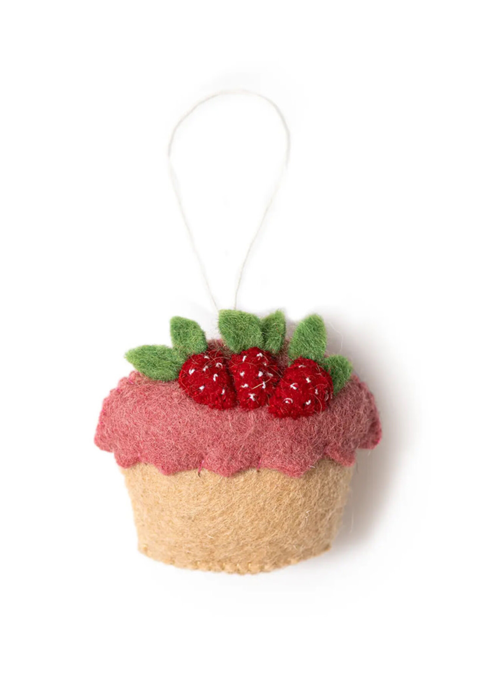 Global Goods Partners Felt Strawberry Shortcake Ornament