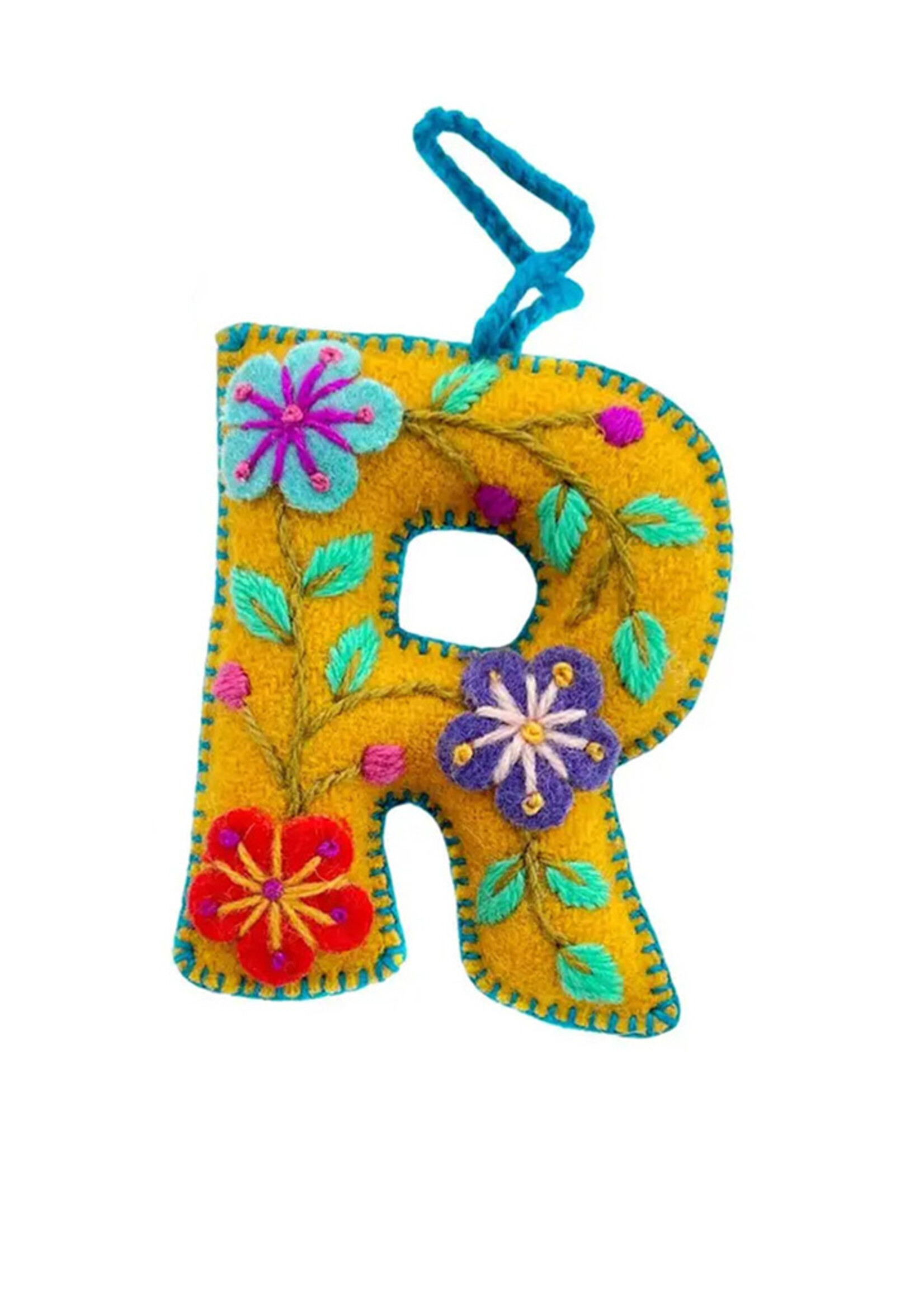 Ornaments 4 Orphans FINAL SALE - Letter R Ornament - Mustard