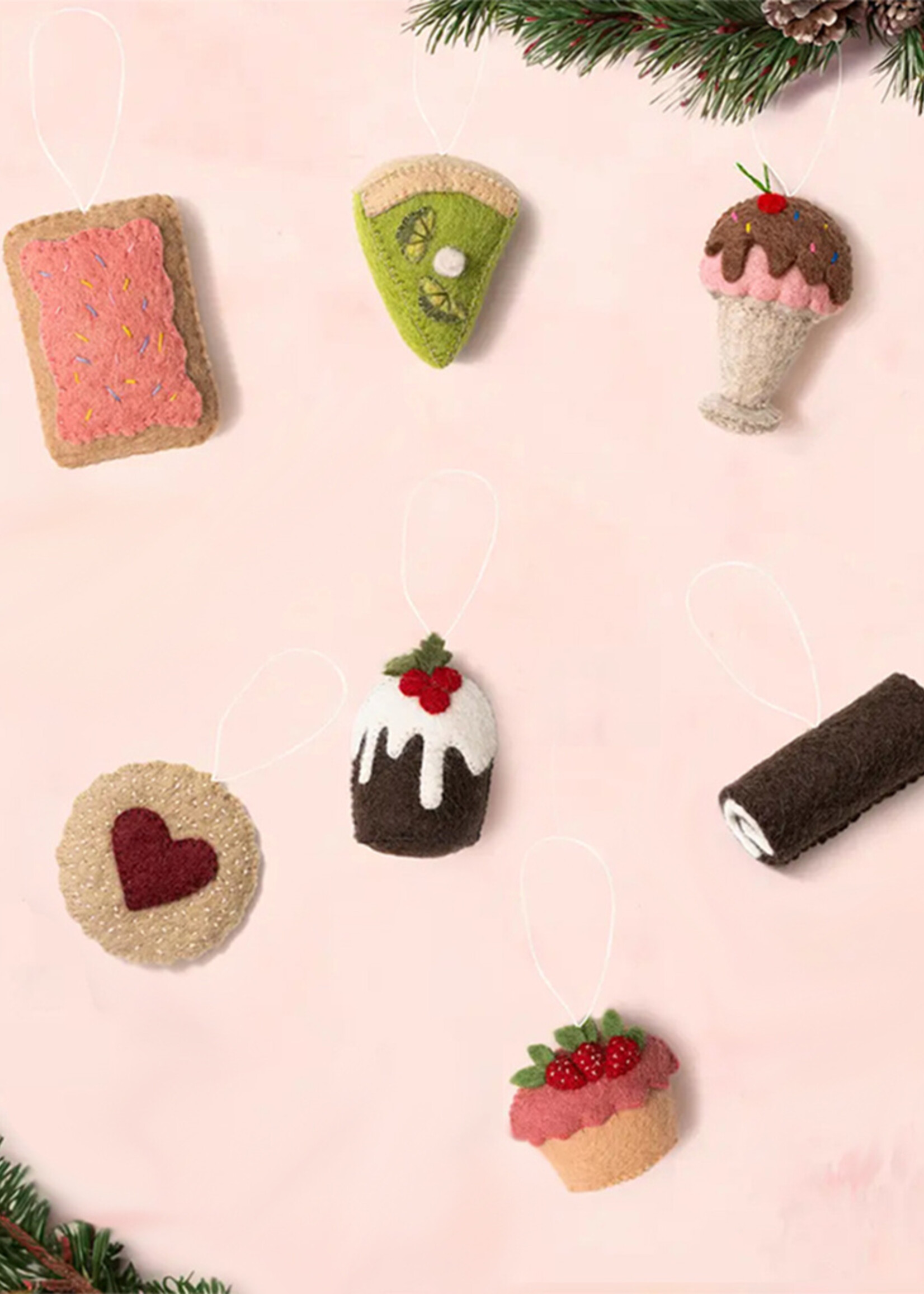 Global Goods Partners FINAL SALE - Felt Ice Cream Sundae Ornament