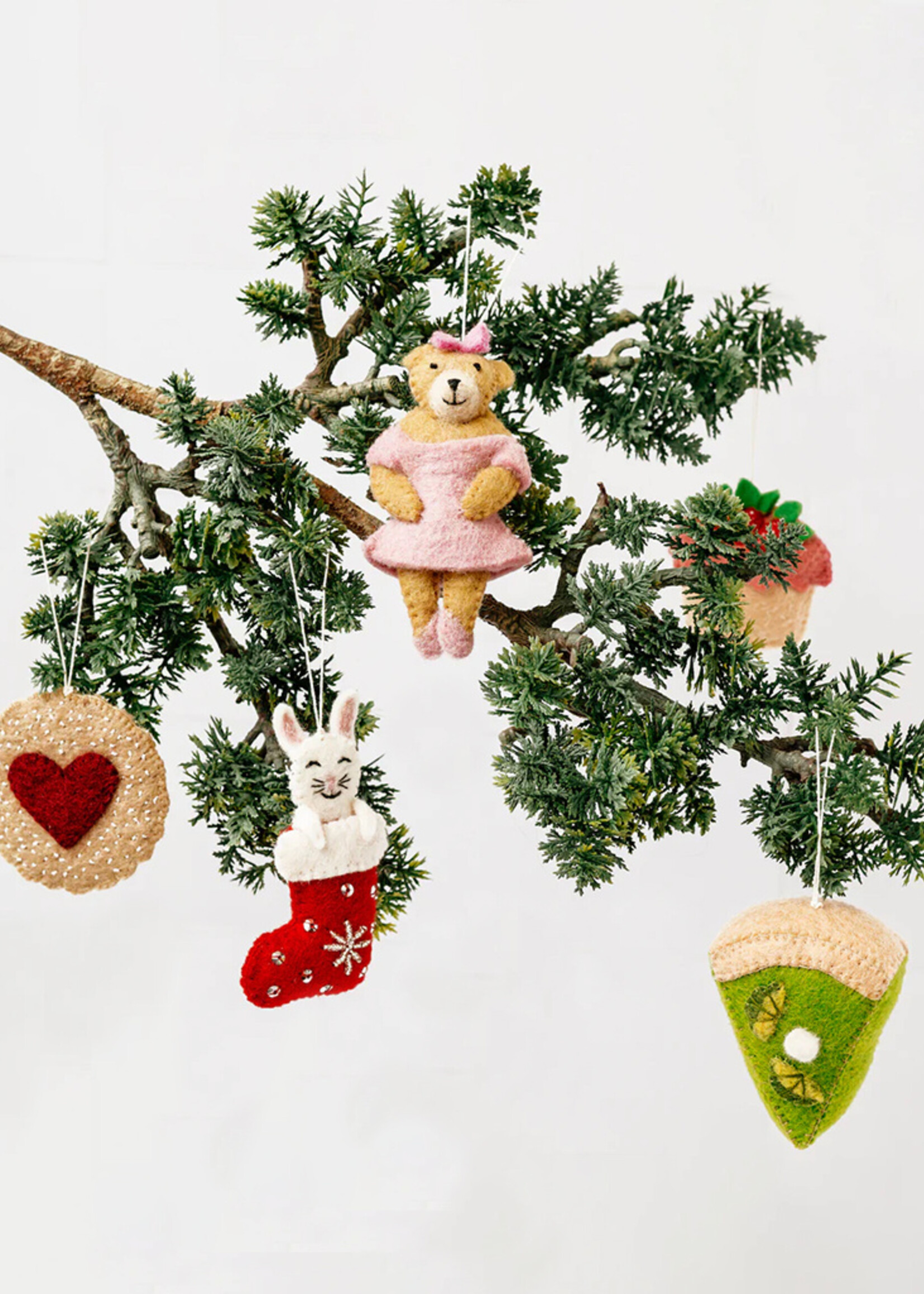 Global Goods Partners FINAL SALE - Felt Stocking Bunny Ornament