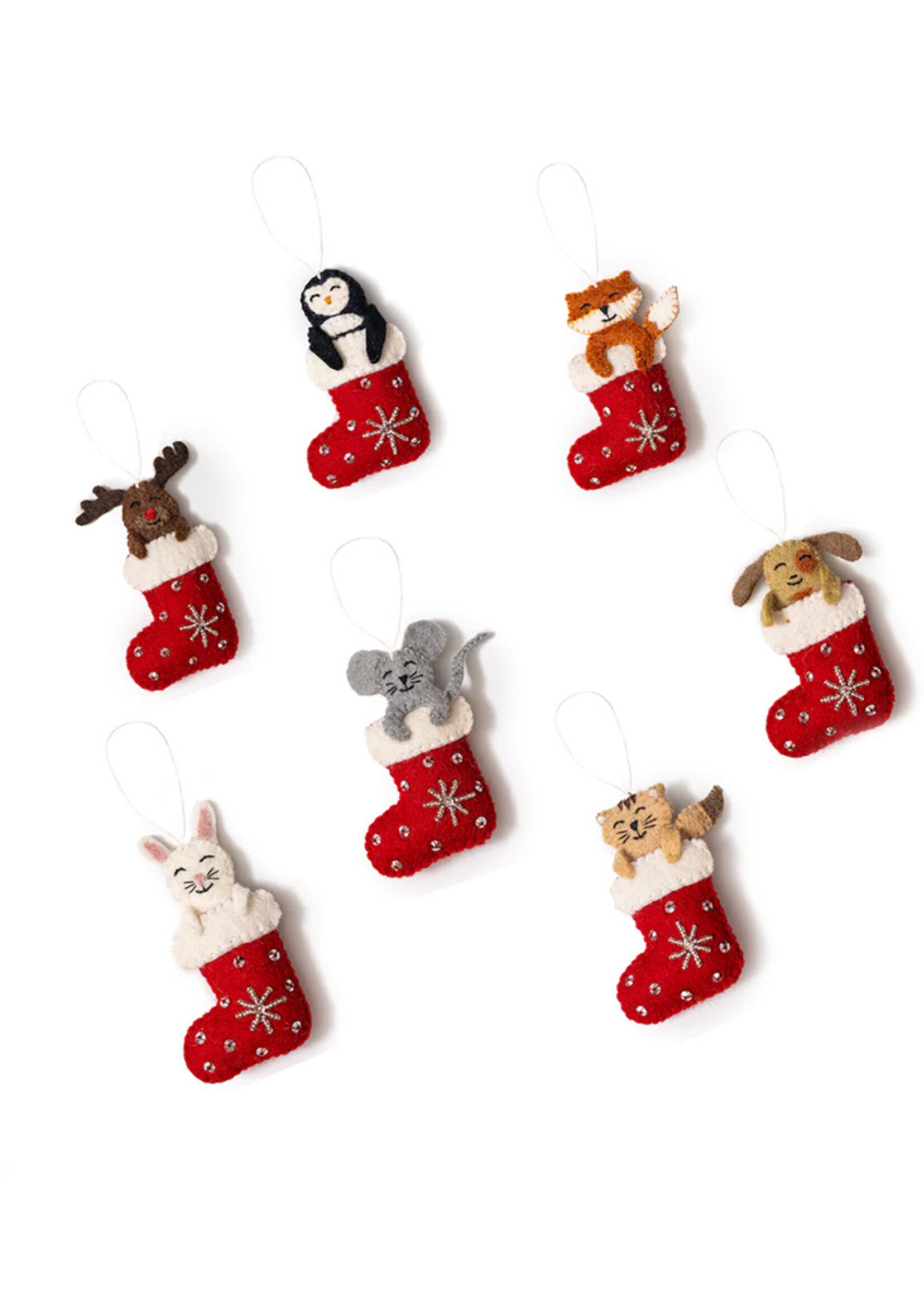 Global Goods Partners Felt Stocking Reindeer Ornament