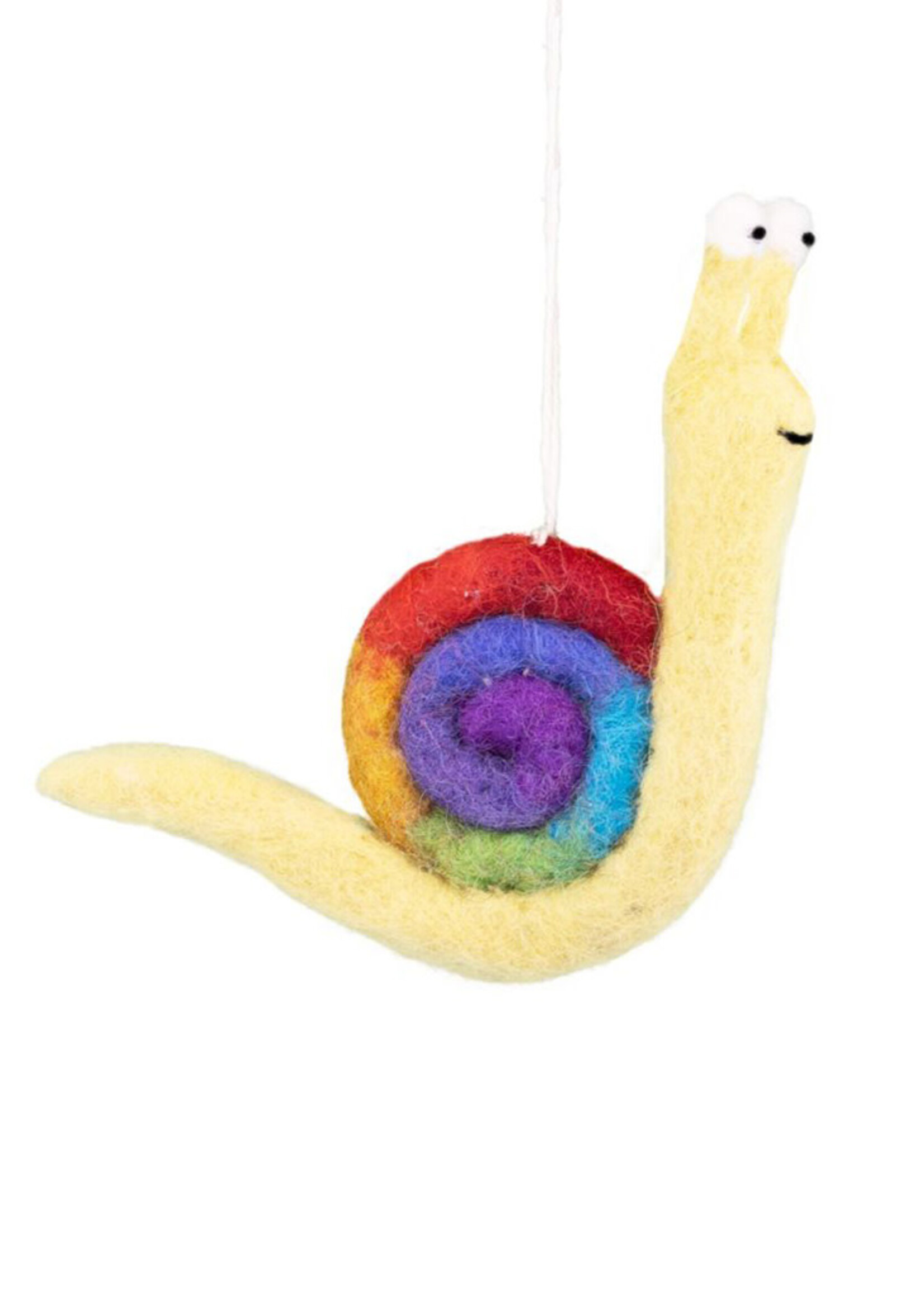 dZi Bright Rainbow Snail Ornament