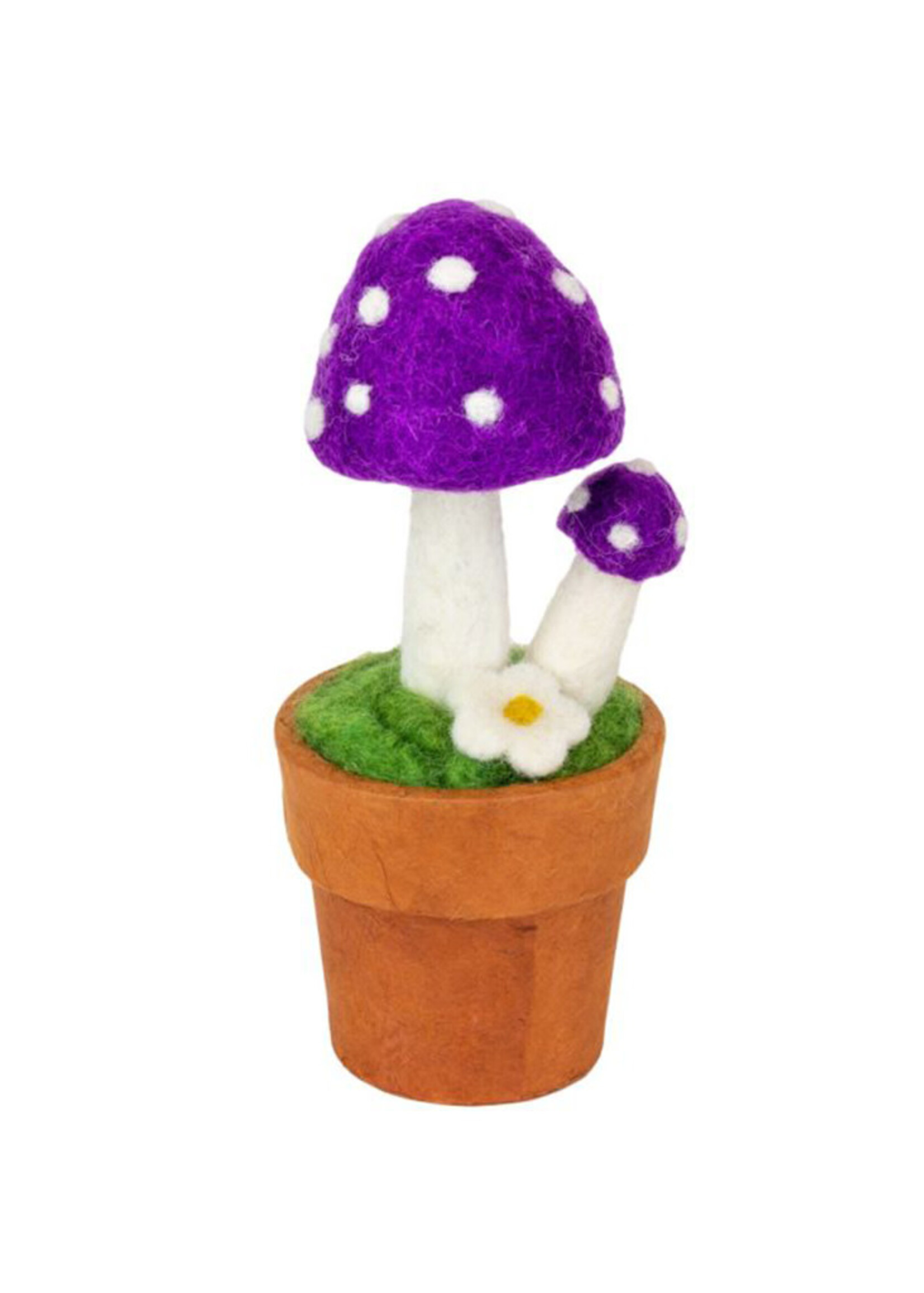 dZi Enchanted Purple Mushroom Potted Plant