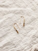 YEWO Small Olive Mala Ear Pin Earrings