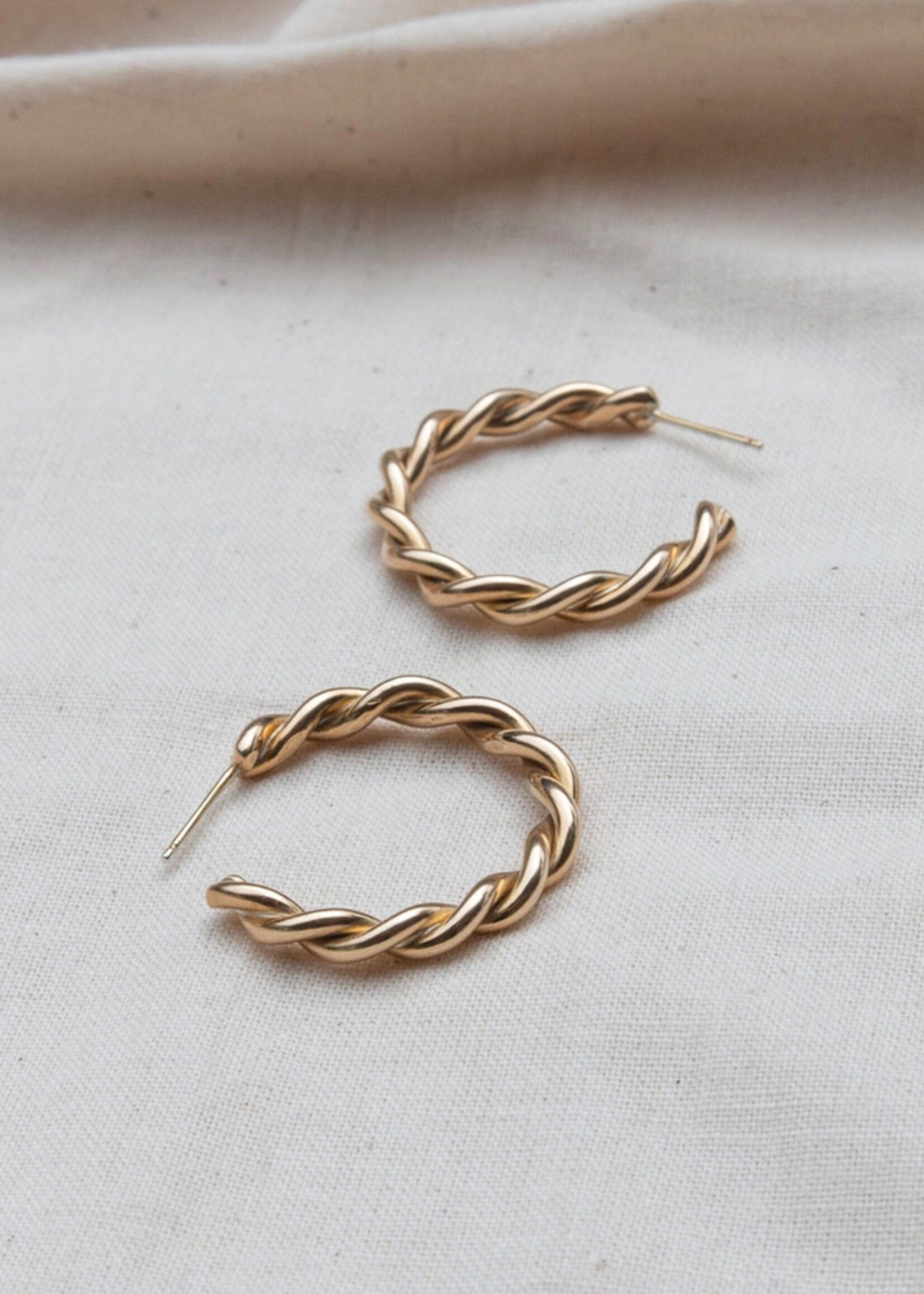 YEWO Large Zinga Twist Hoop Earrings