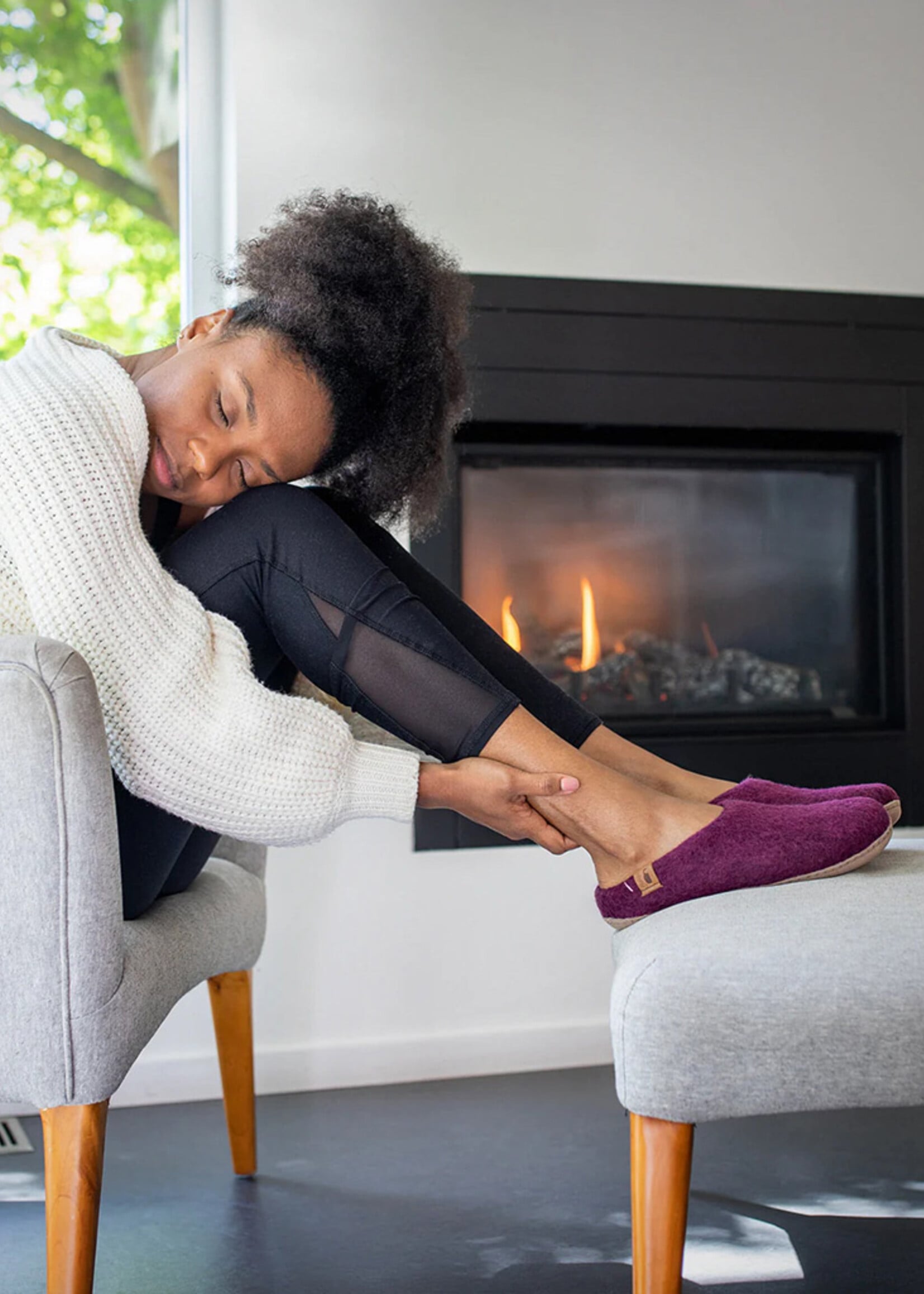 Baabushka FINAL SALE - Merlot Wool Slippers [Size 36]
