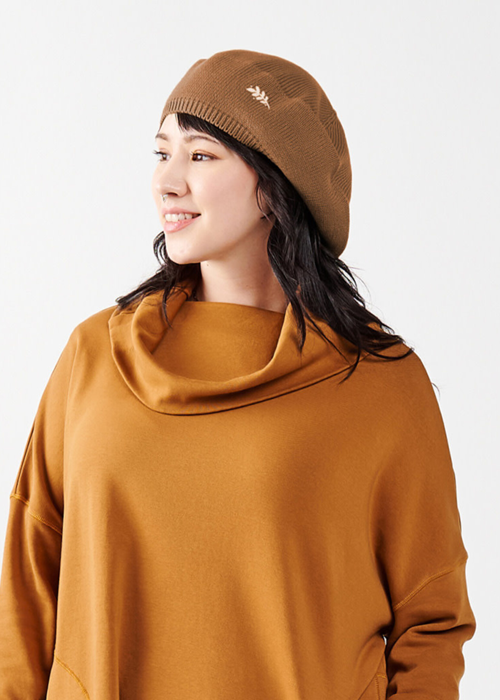 Maggie's Organics Camel Brown Beret Hat