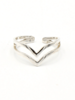 Fair Anita Double V Sterling Silver Adjustable Ring