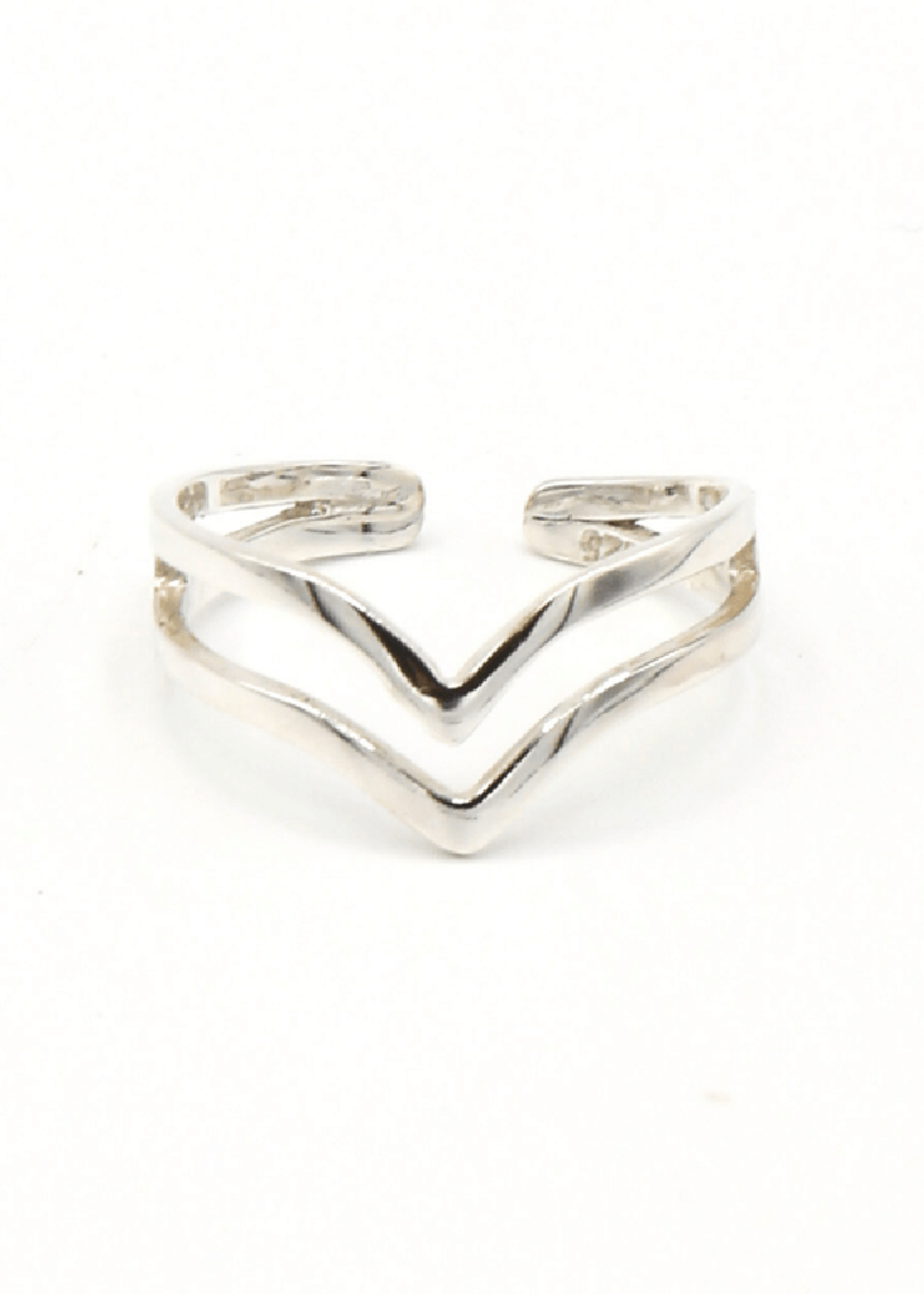 Fair Anita Double V Sterling Silver Adjustable Ring