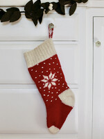 Ganesh Himal FINAL SALE - Red Knit Snowflake Christmas Stocking