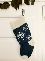 Ganesh Himal Blue Knit Snowflake Christmas Stocking