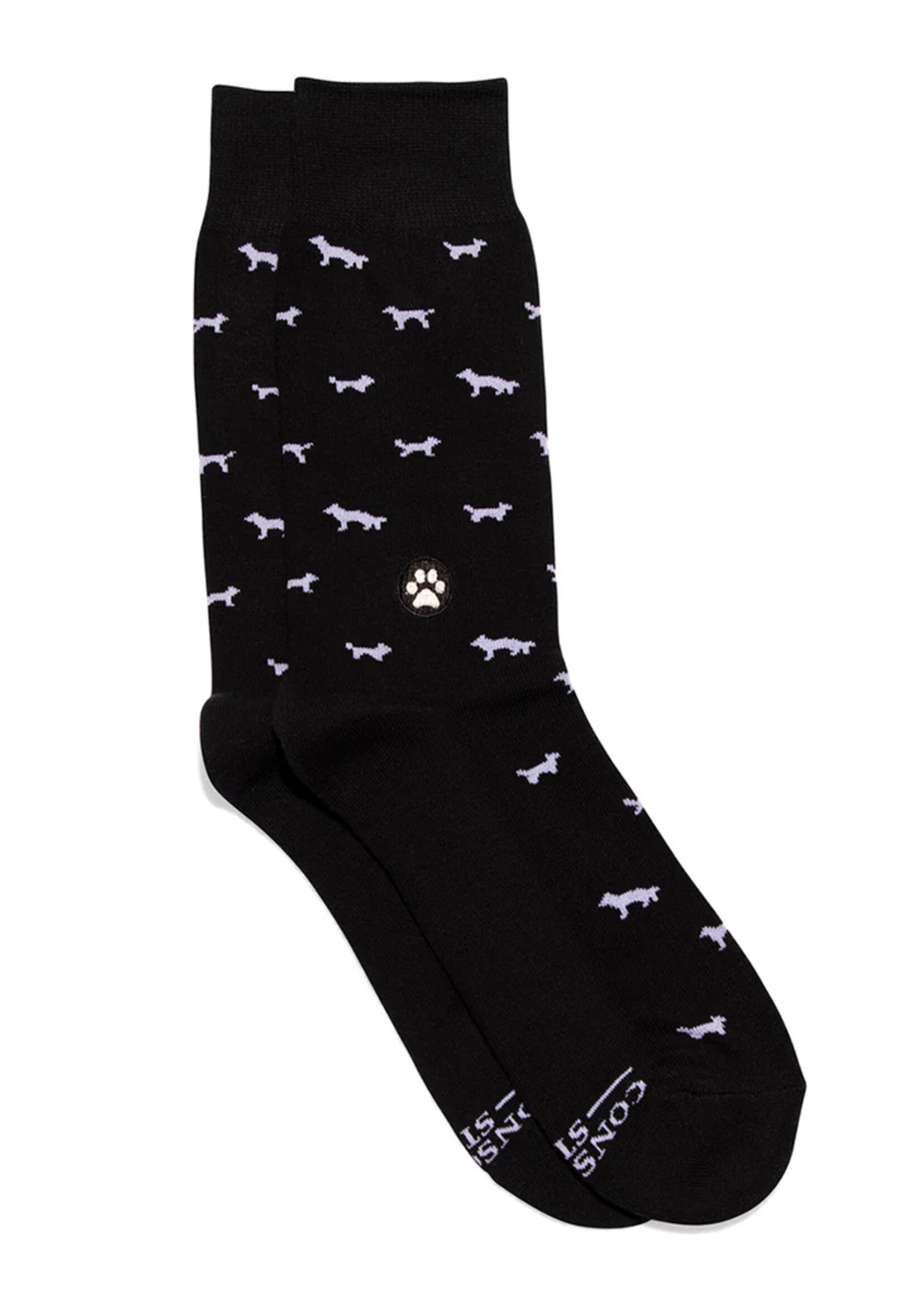 Conscious Step Women's Black and White Socks that Save Dogs