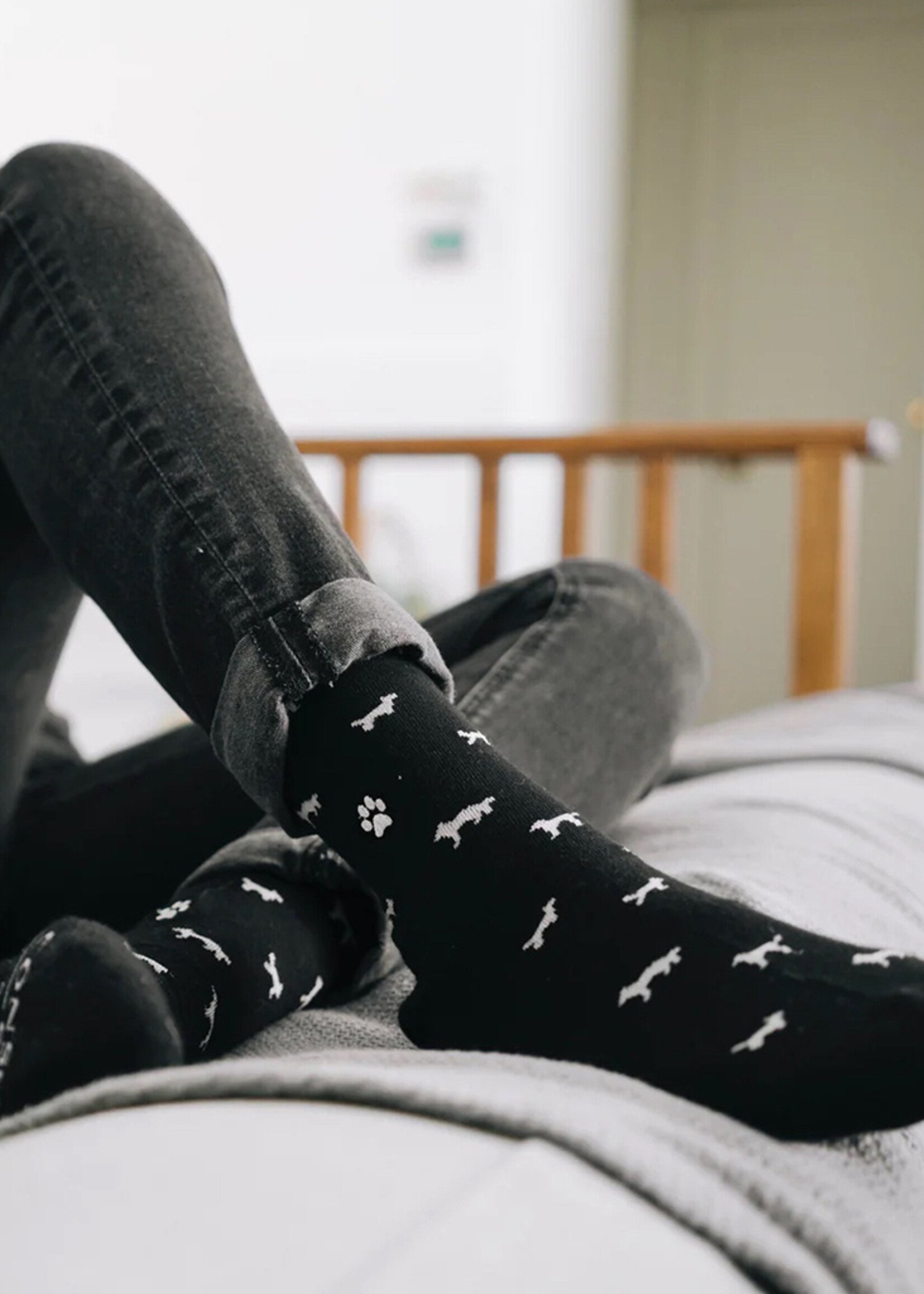 Conscious Step Women's Black and White Socks that Save Dogs