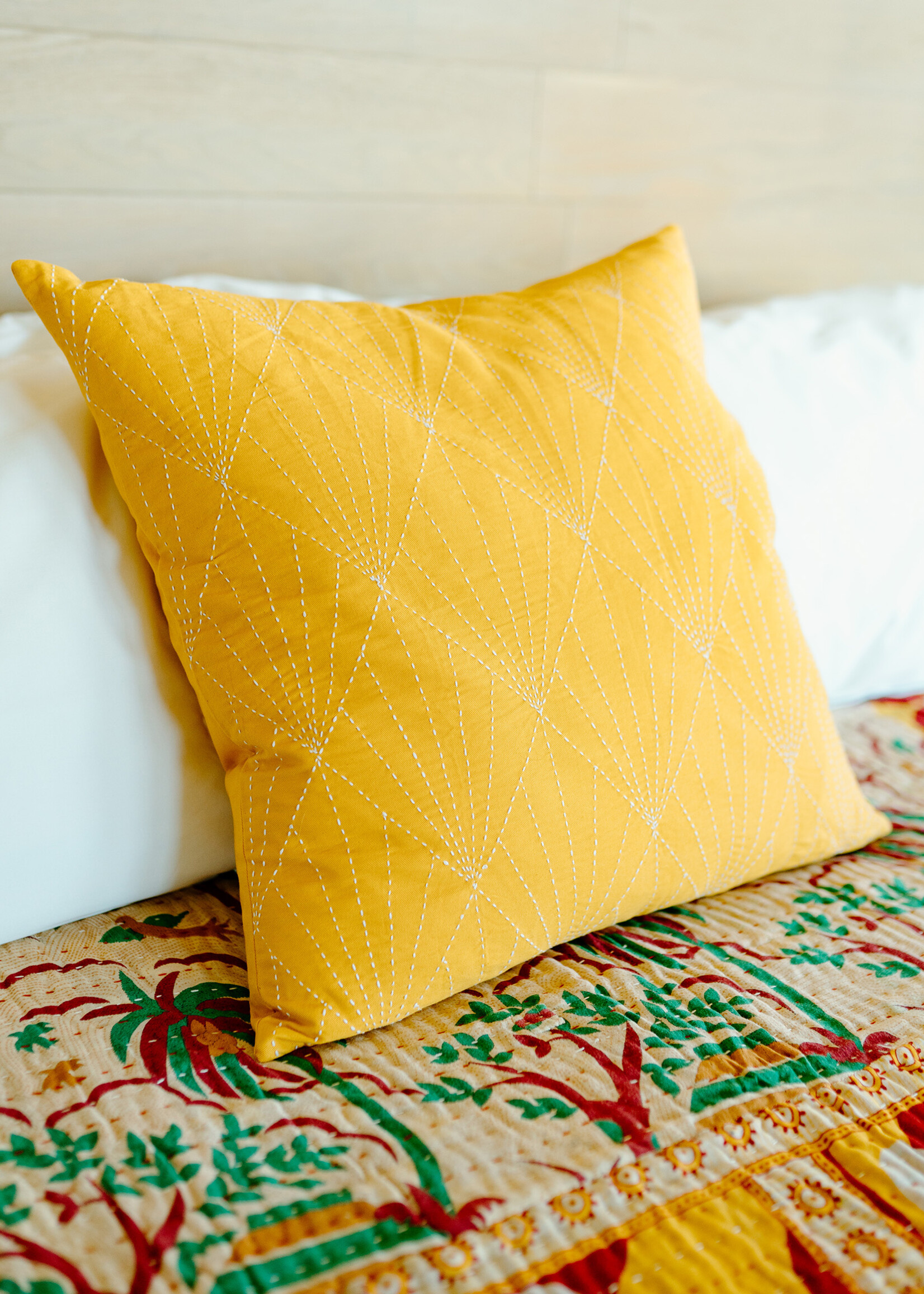 Anchal Project Mustard Array Throw Pillow
