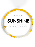 Ethic Goods 3mm Morse Code SUNSHINE Bracelet - Yellow Quartz & Mother of Pearl